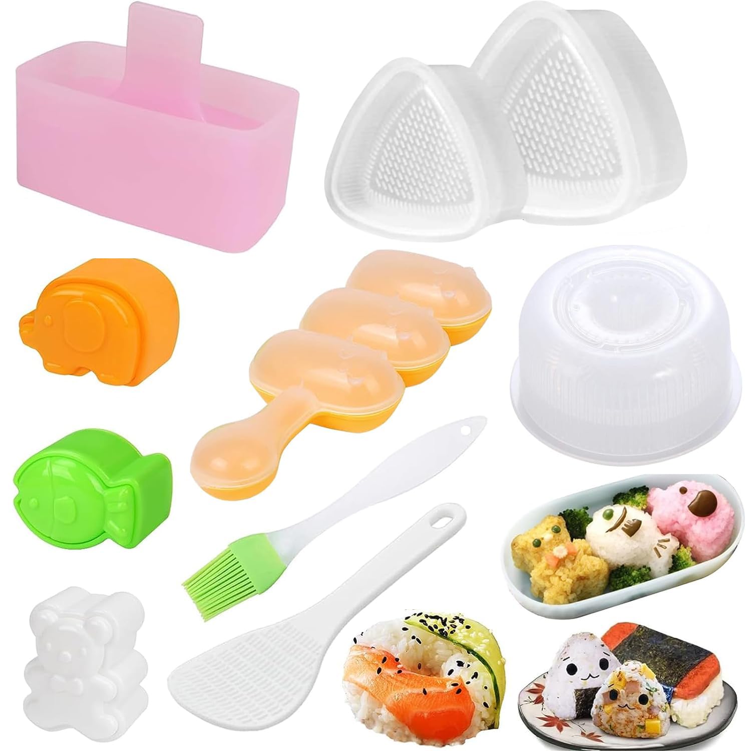 10-Piece Onigiri Mold Set - Non-Stick Rice Ball & Spam Musubi Press Kit - DIY Sushi Maker for Bento, Lunch Box & Home Cooking - Perfect for Kids, Meal Prep & Japanese Cuisine Lovers