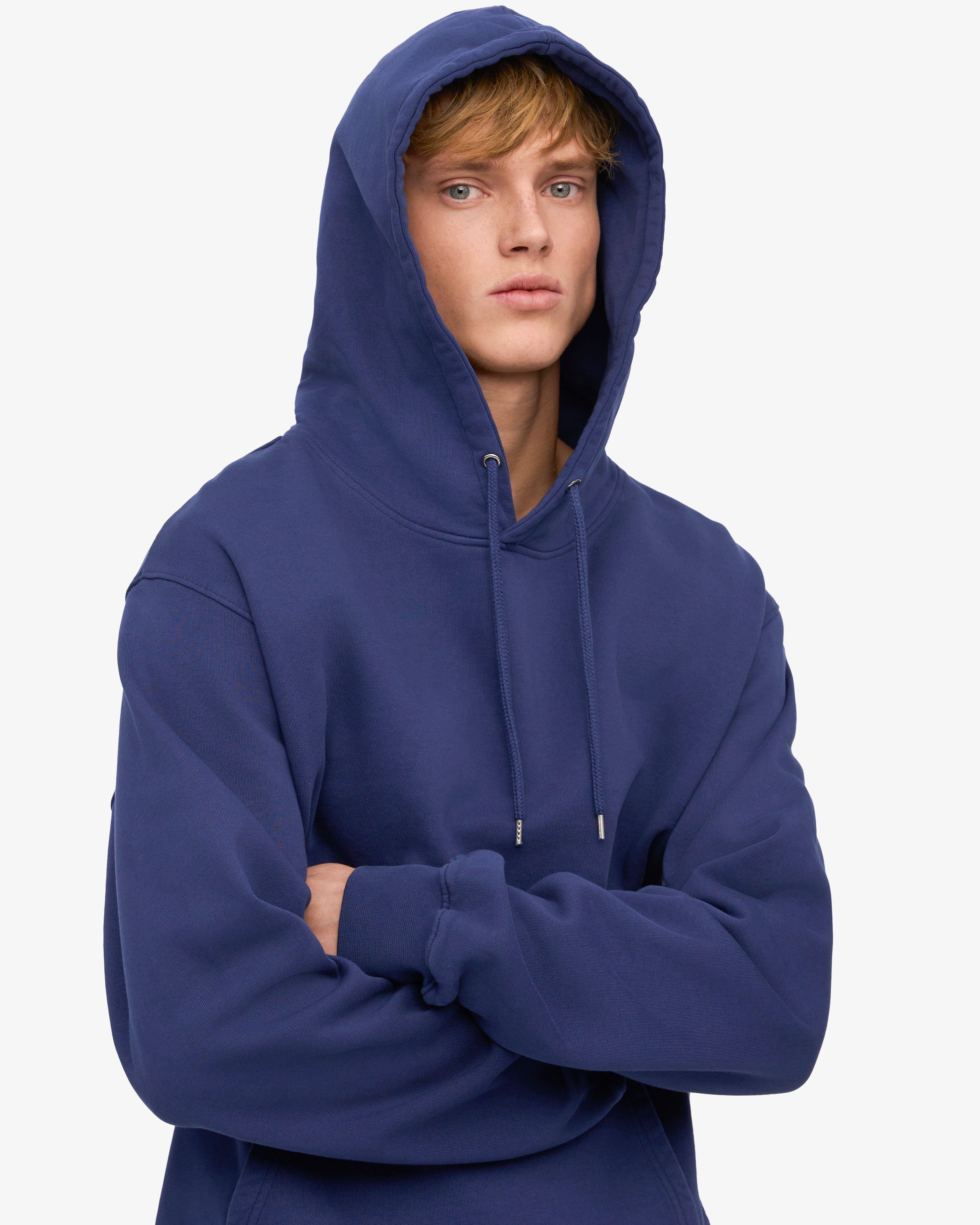 Classic Organic Cotton Hoodie - Soft & Comfortable Pullover for Men & Women - Marine Blue - Perfect for Casual Wear, Outdoor Activities & Loungewear