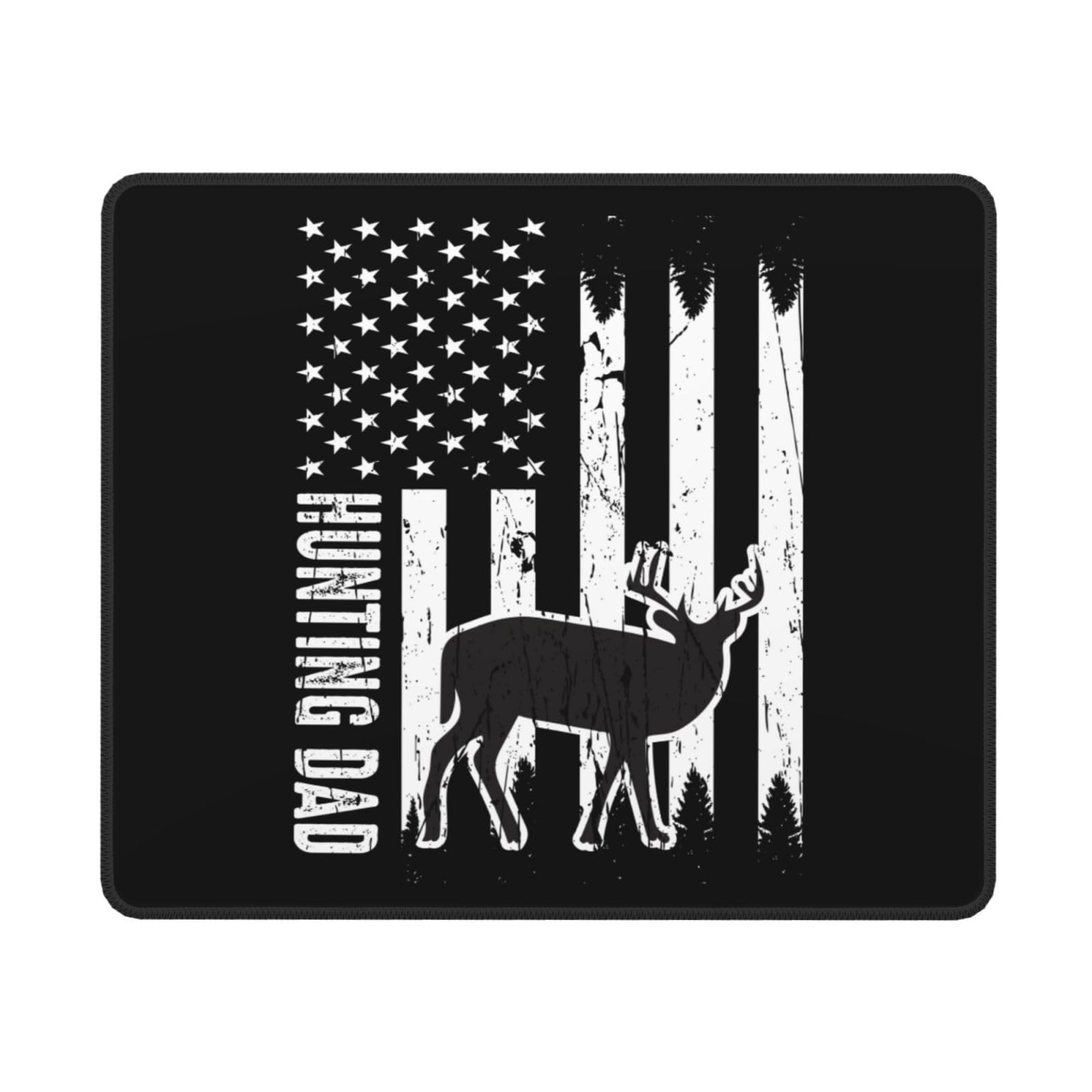 SIYTUAU Hunting Dad USA Flag Mouse Pad - Waterproof Non-Slip Rubber Gaming Mousepad for Laptop & Office (10x12 inches) - Perfect for Gaming, Work, and Patriotic Home/Office Decor