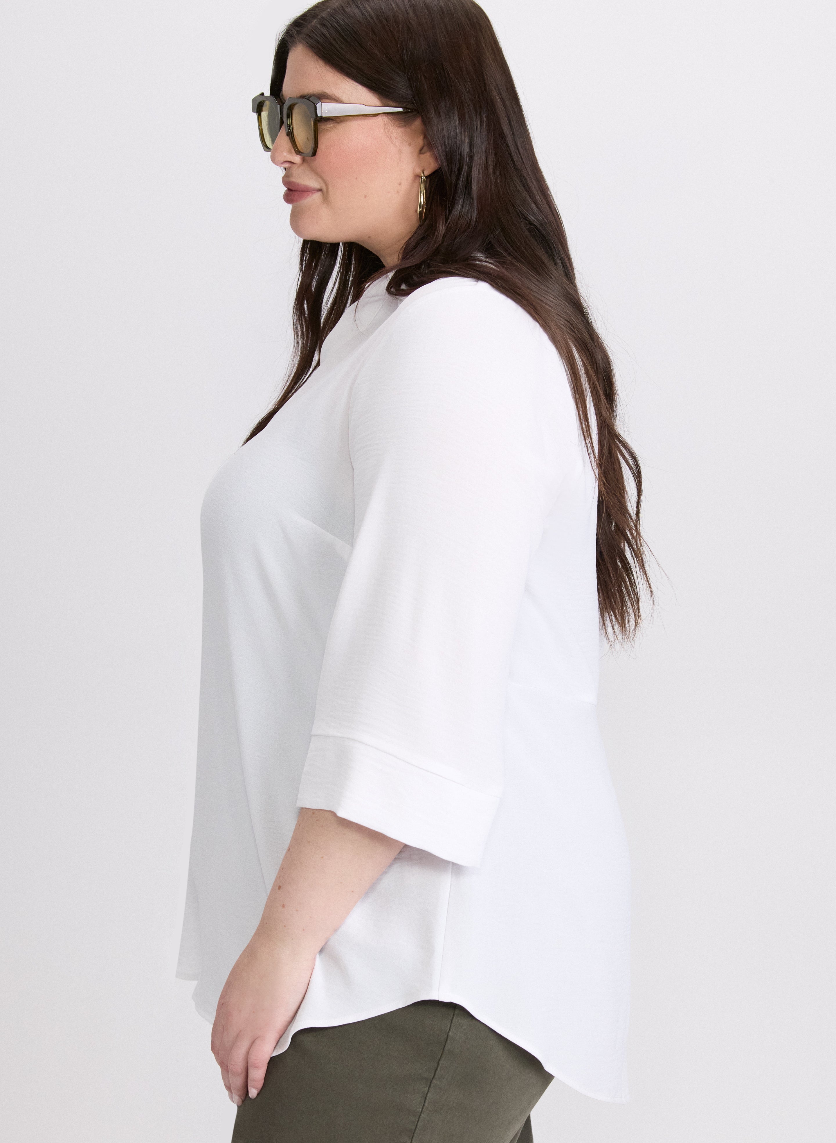 Stylish 3/4 Sleeve Blouse for Women - Comfortable Office & Casual Wear - Perfect for Work, Dates & Everyday Outfits