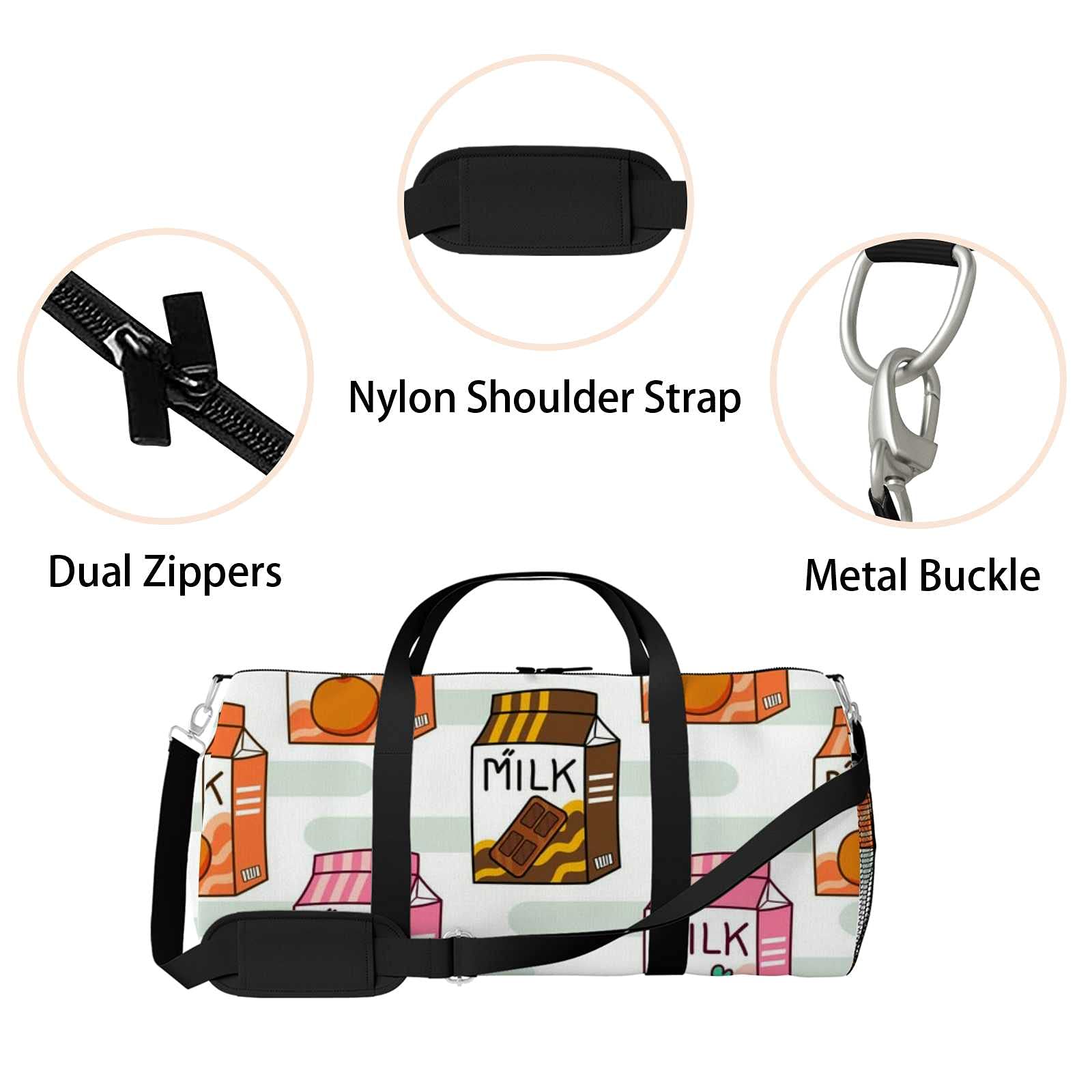Waterproof Sports Gym Bag for Women & Men - Lightweight Duffel Carry-On with Milk Carton Design | Perfect for Travel, Workout & Boarding