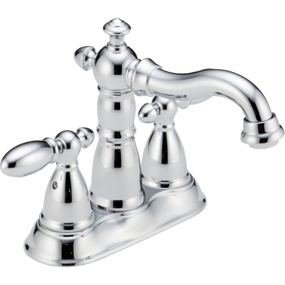 Delta Faucet Victorian Centerset Bathroom Sink Faucet in Chrome - Diamond Seal Technology, Metal Drain Assembly (Model 2555-MPU-DST) - Perfect for Classic & Vintage Bathroom Decor