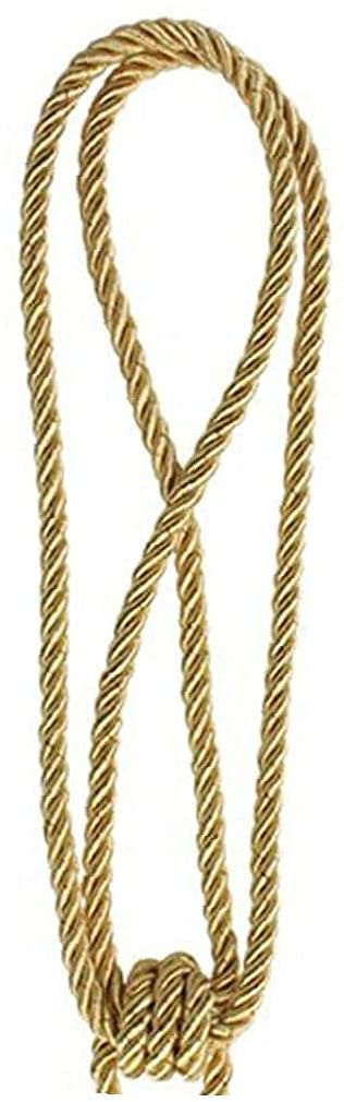 Elegant Gold Tassel Curtain Tiebacks - Rayon Holdback Ropes (1 Pair) for Window Drapes & Home Decor - Perfect for Living Room, Bedroom & Sheer Curtains