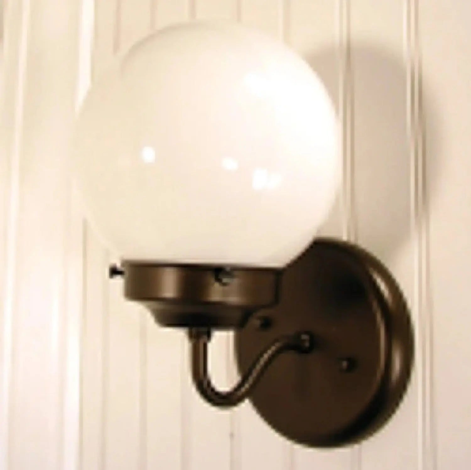 Modern Milk Glass Wall Sconce Light Fixture - Vintage Style Plug-in or Hardwired Wall Light for Bedroom, Living Room, Hallway & Entryway