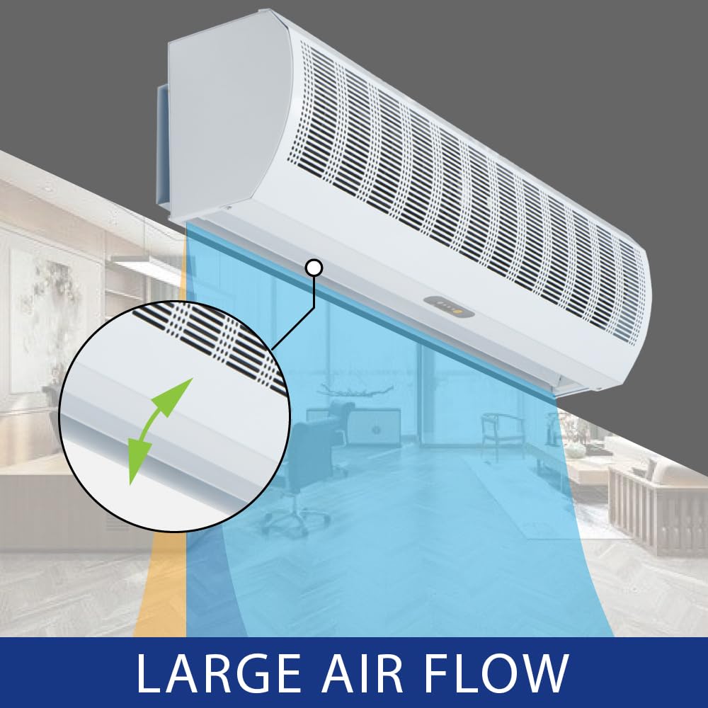 Wostore 36-Inch Commercial & Household Remote Control Air Curtain - 3 Speed Settings, Super Power, Includes Free Magnetic Door Switch - Perfect for Restaurants, Retail Stores & Home Entryways