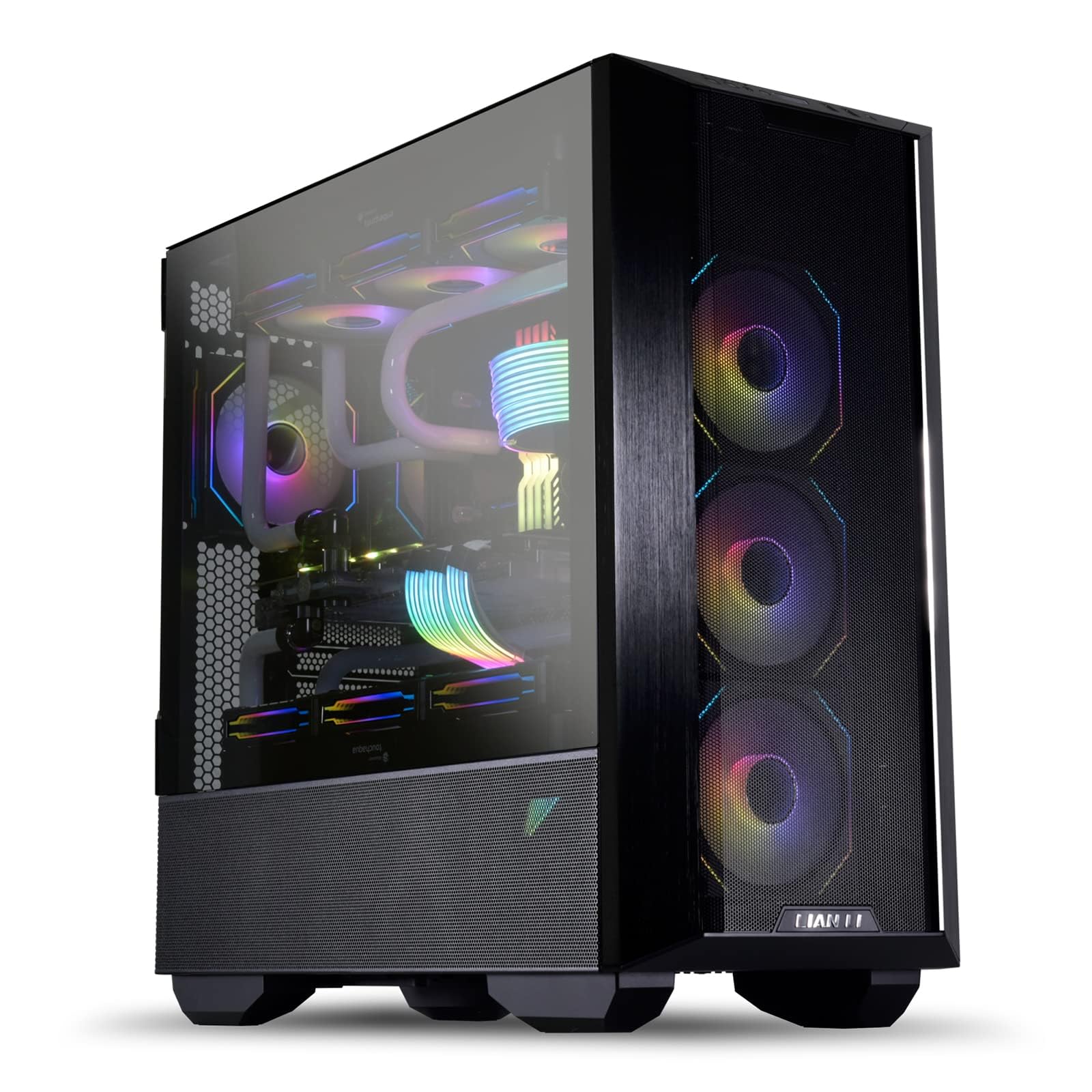LIAN LI LANCOOL III E-ATX PC Case - High Airflow RGB Gaming Computer Case with Hinged Tempered Glass Doors, Fine Mesh Panels & 4x140mm PWM Fans | Spacious Chassis for Gaming Rigs, Workstations & Streaming PCs (Black)