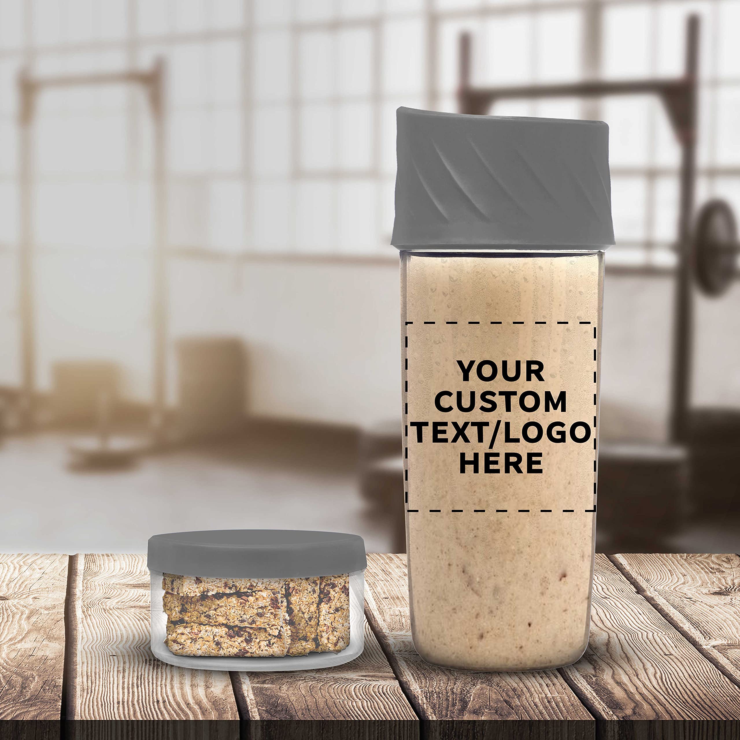 10 Pack Dual Sip-N-Snack 16oz BPA-Free Plastic Water Bottles with Screw-On Lid - Custom Text & Logo - Perfect for Schools, Sports & Office Hydration