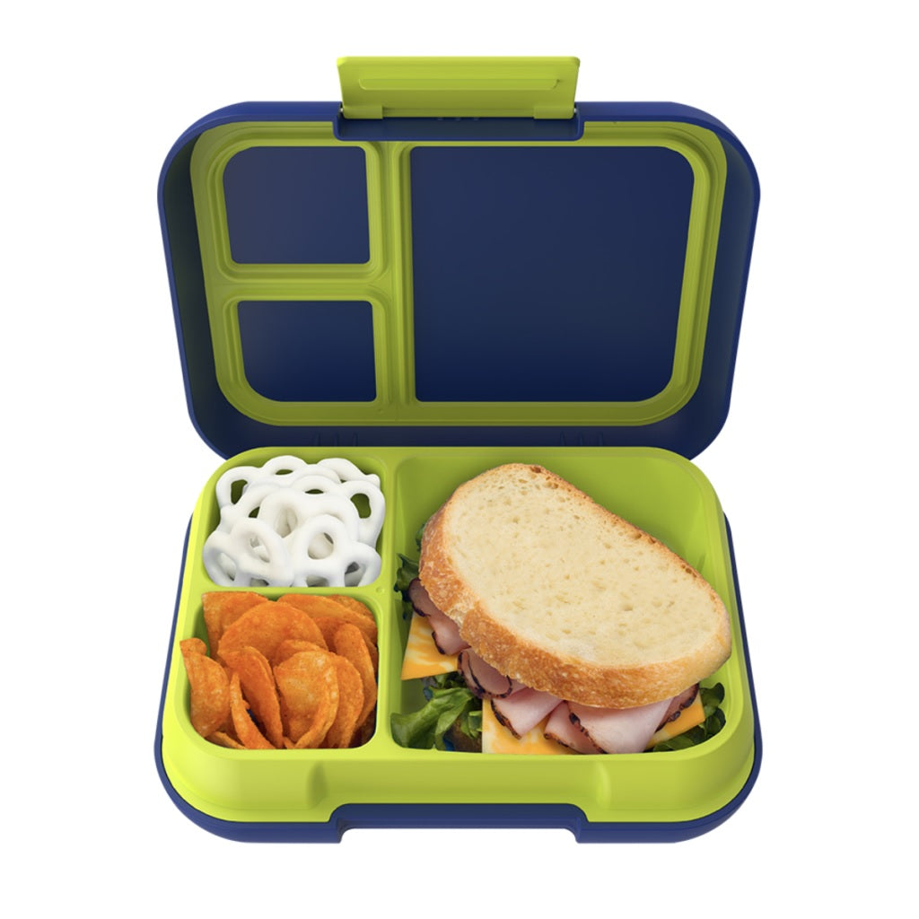 Bentgo Pop Lunch Box - Navy Blue & Chartreuse Color, Leak-Proof Bento Box for Kids & Adults | Perfect for School, Work, Picnics & Travel