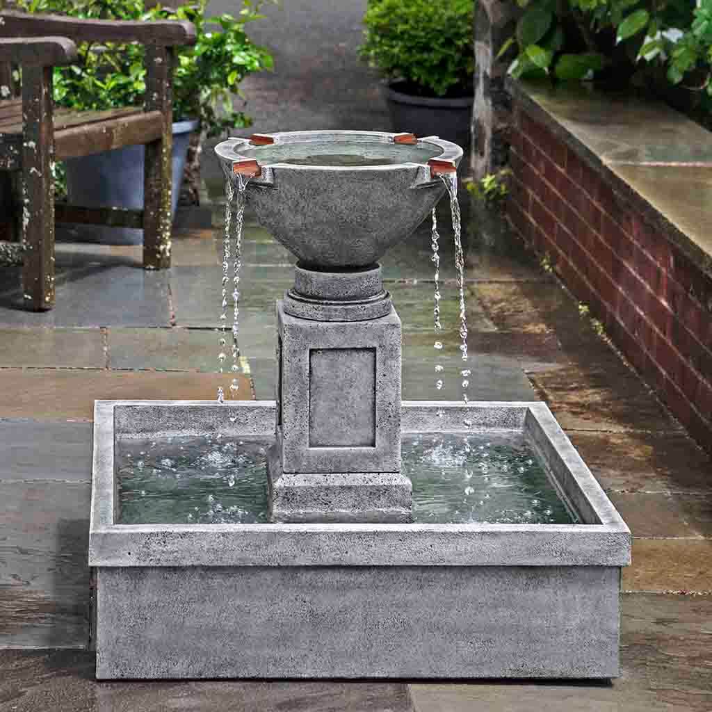 Campania International Rittenhouse Outdoor Garden Fountain - Classic Tiered Water Feature for Patio, Yard, and Landscape Decor