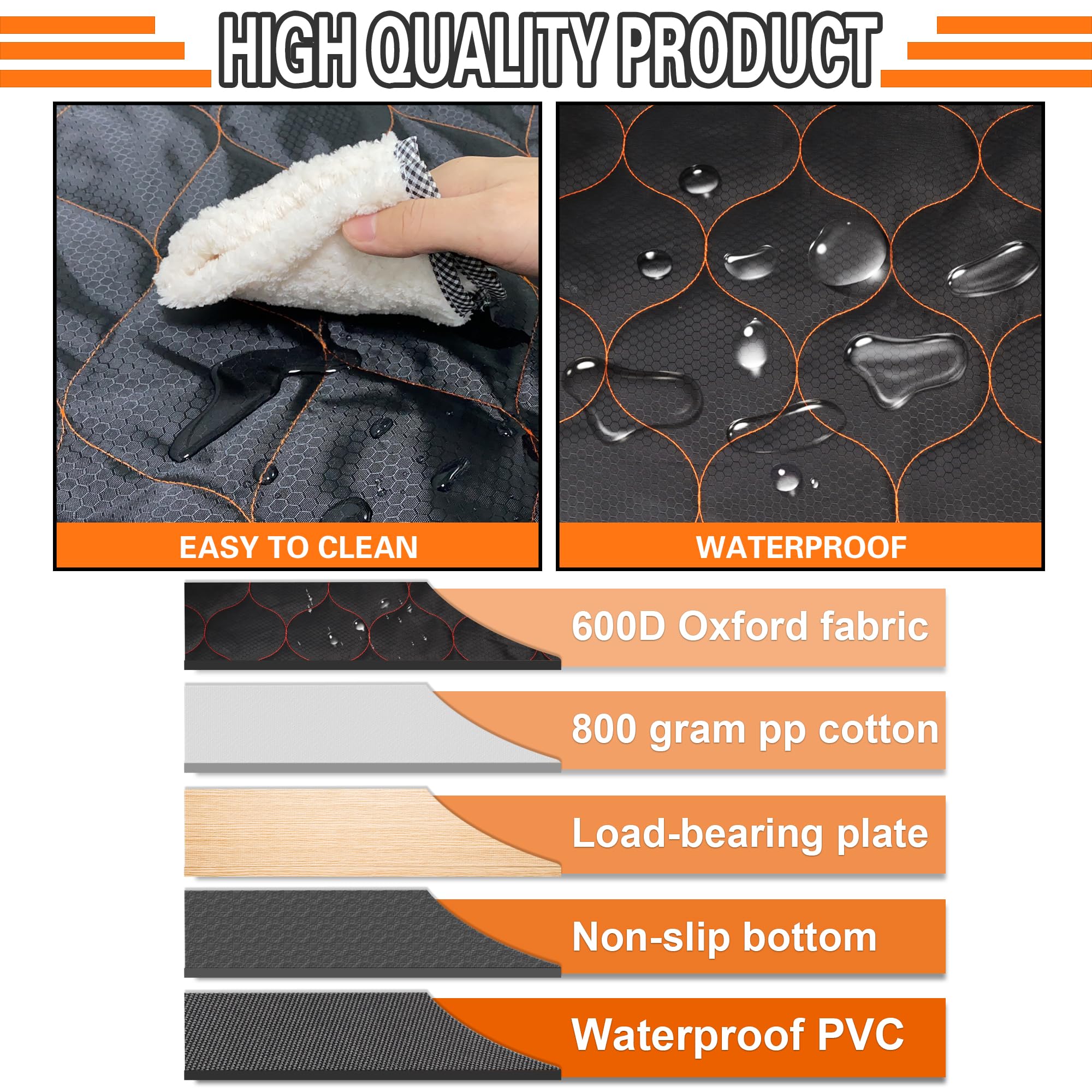 BABYLTRL Dog Car Seat Cover - Waterproof Back Seat Extender & Hammock for Travel, Camping, SUV, Trucks | Foldable Thickened Pet Bed for Comfort & Safety on Road Trips