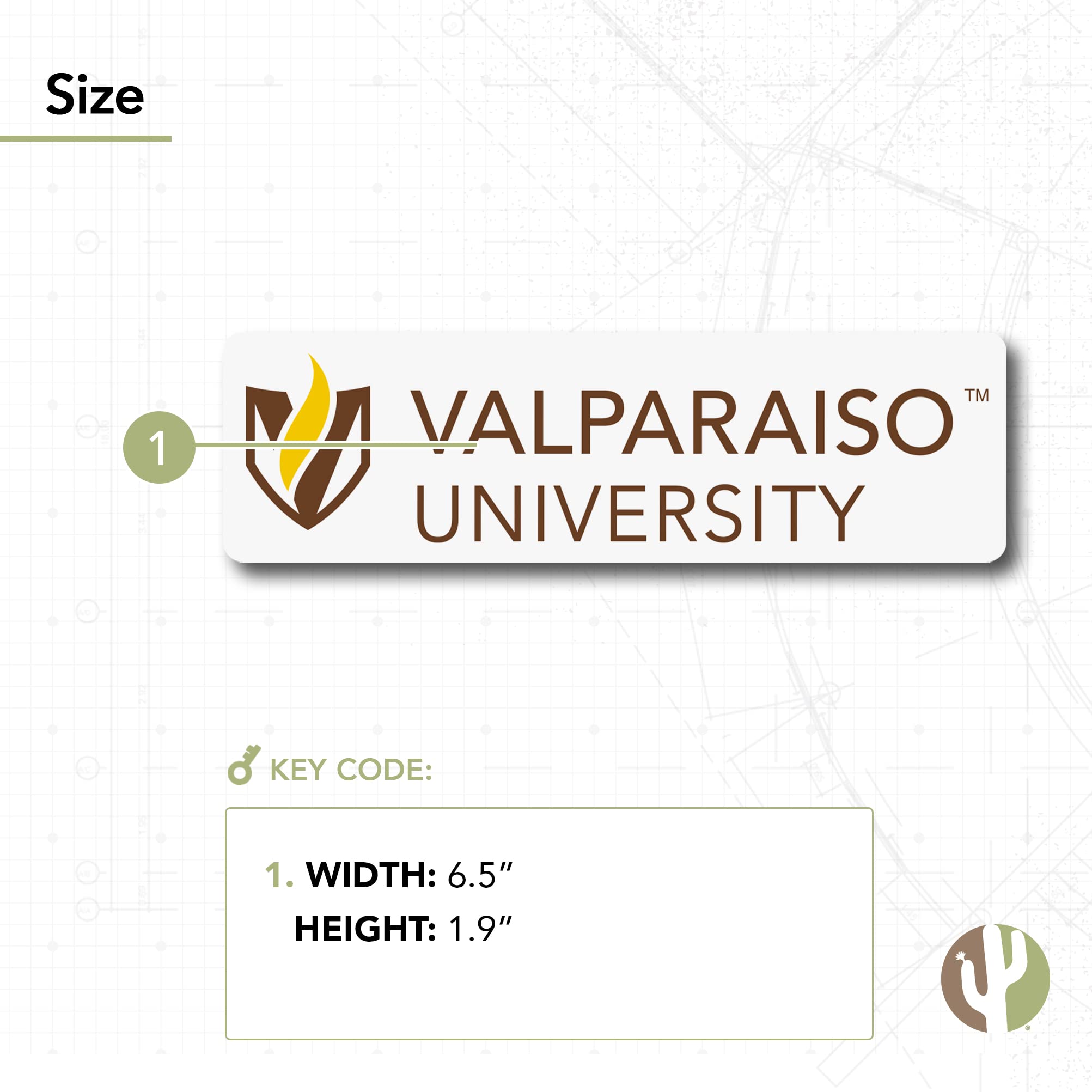 Valparaiso University Crusaders Vinyl Decal Sticker - Desert Cactus Design for Laptop, Water Bottle, Car & Scrapbook - VALPO College Pride Accessories - Perfect for Students, Alumni & Fans