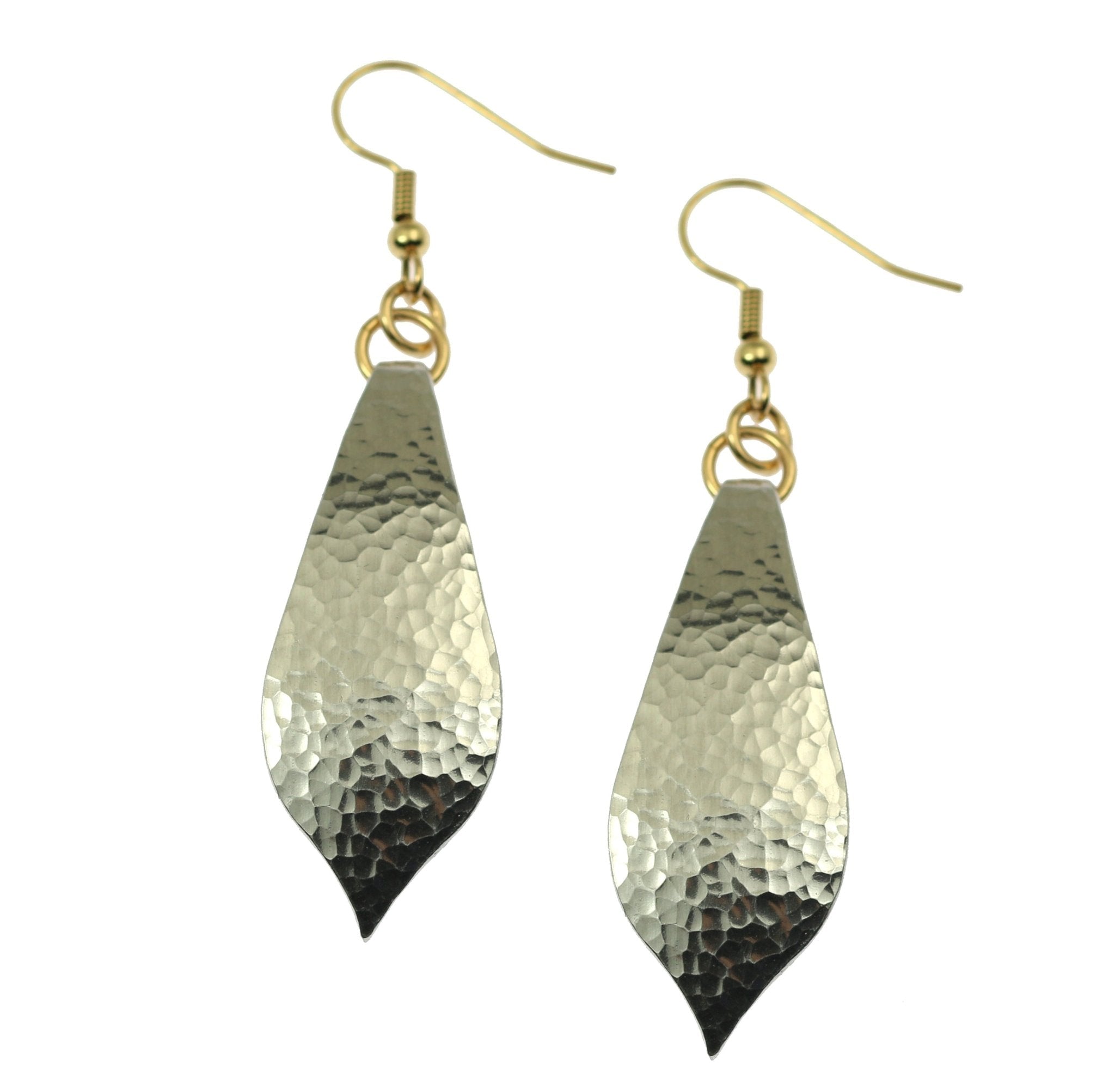 Handmade Hammered Aluminum Marrakesh Tear Drop Earrings for Women - Boho Chic Dangle Jewelry - Perfect for Festivals, Weddings & Everyday Wear