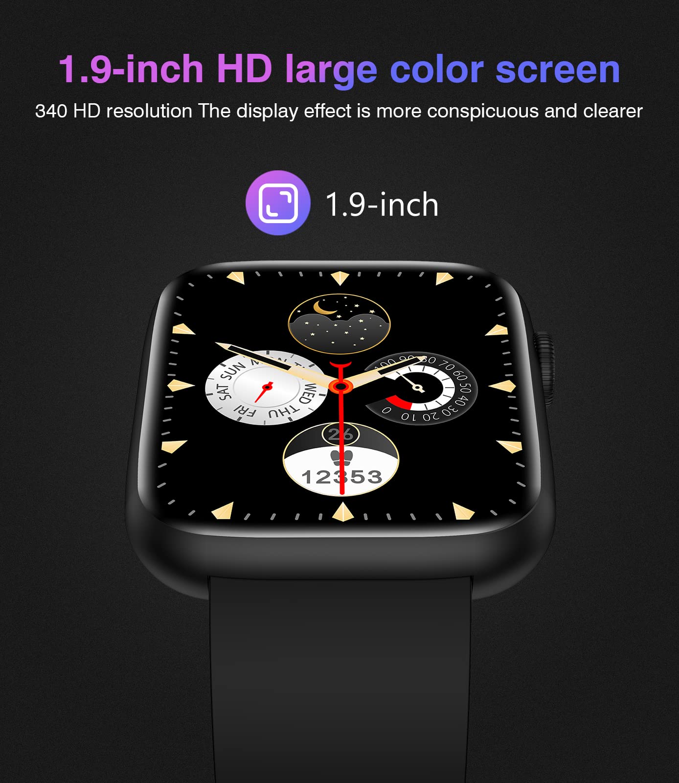 Smart Watch for Men & Women - 1.9'' HD Touch Screen Fitness Tracker with Bluetooth Calling, Heart Rate, Blood Oxygen & Sleep Monitor - Compatible with Android & iPhone - Perfect for Workouts, Running & Daily Health Tracking