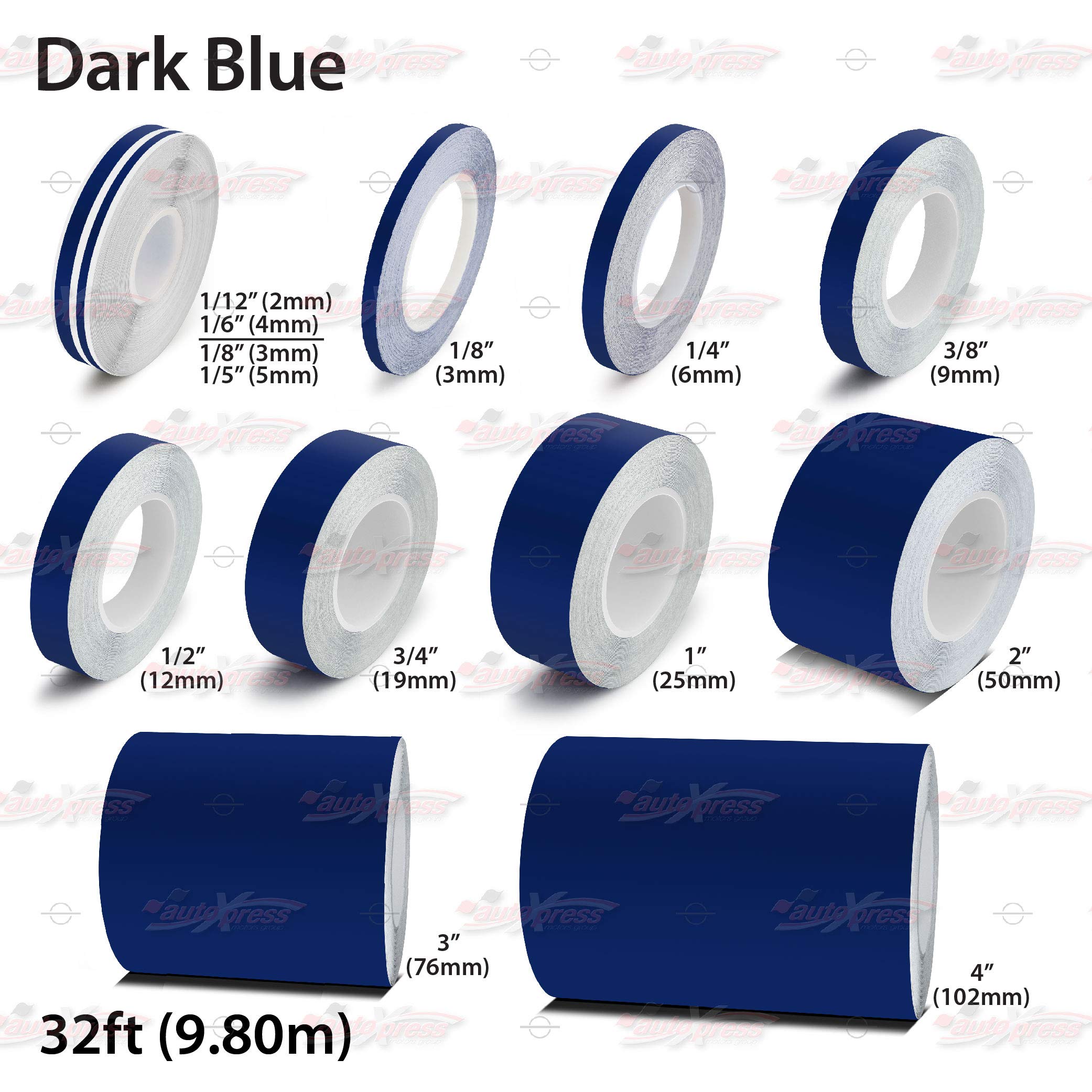 Dark Blue Pinstripe Vinyl Tape - 1/12