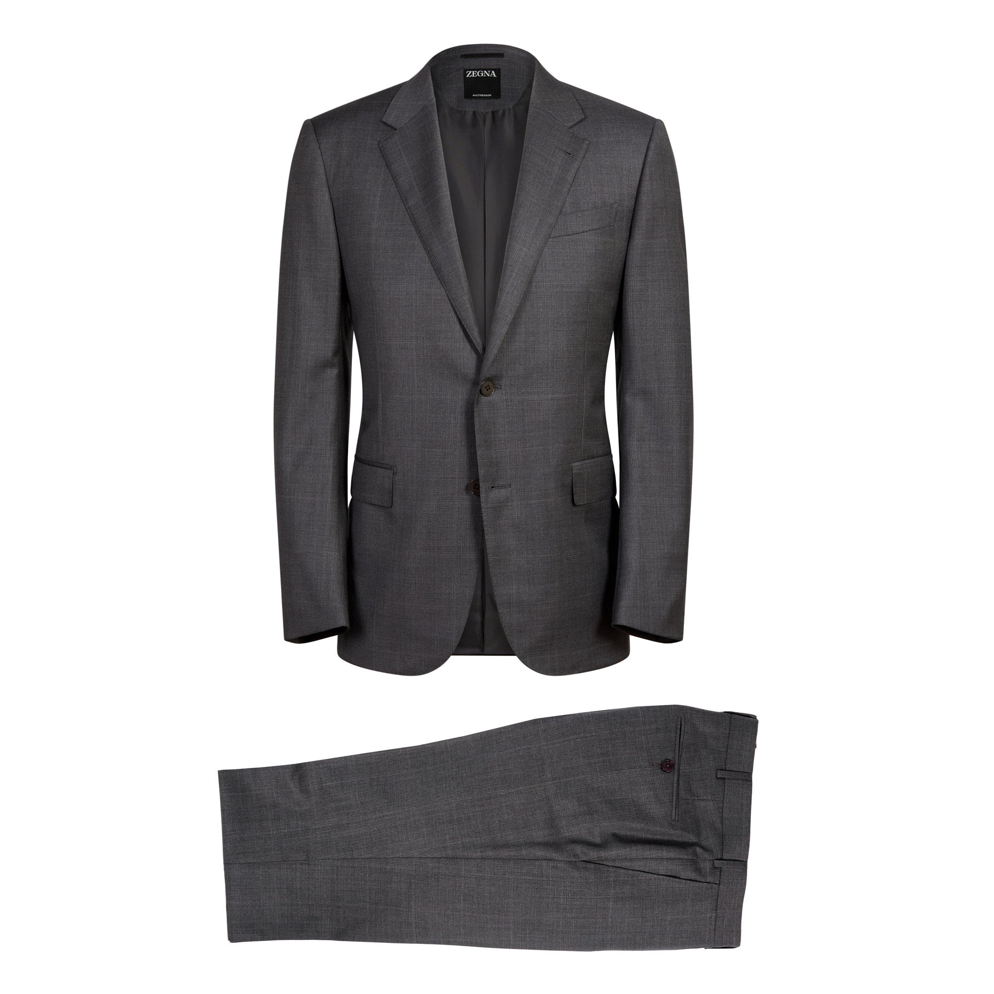 ERMENEGILDO ZEGNA Multi-Season Wool Suit for Men - Premium Grey Business Attire - Perfect for Office, Weddings & Formal Events