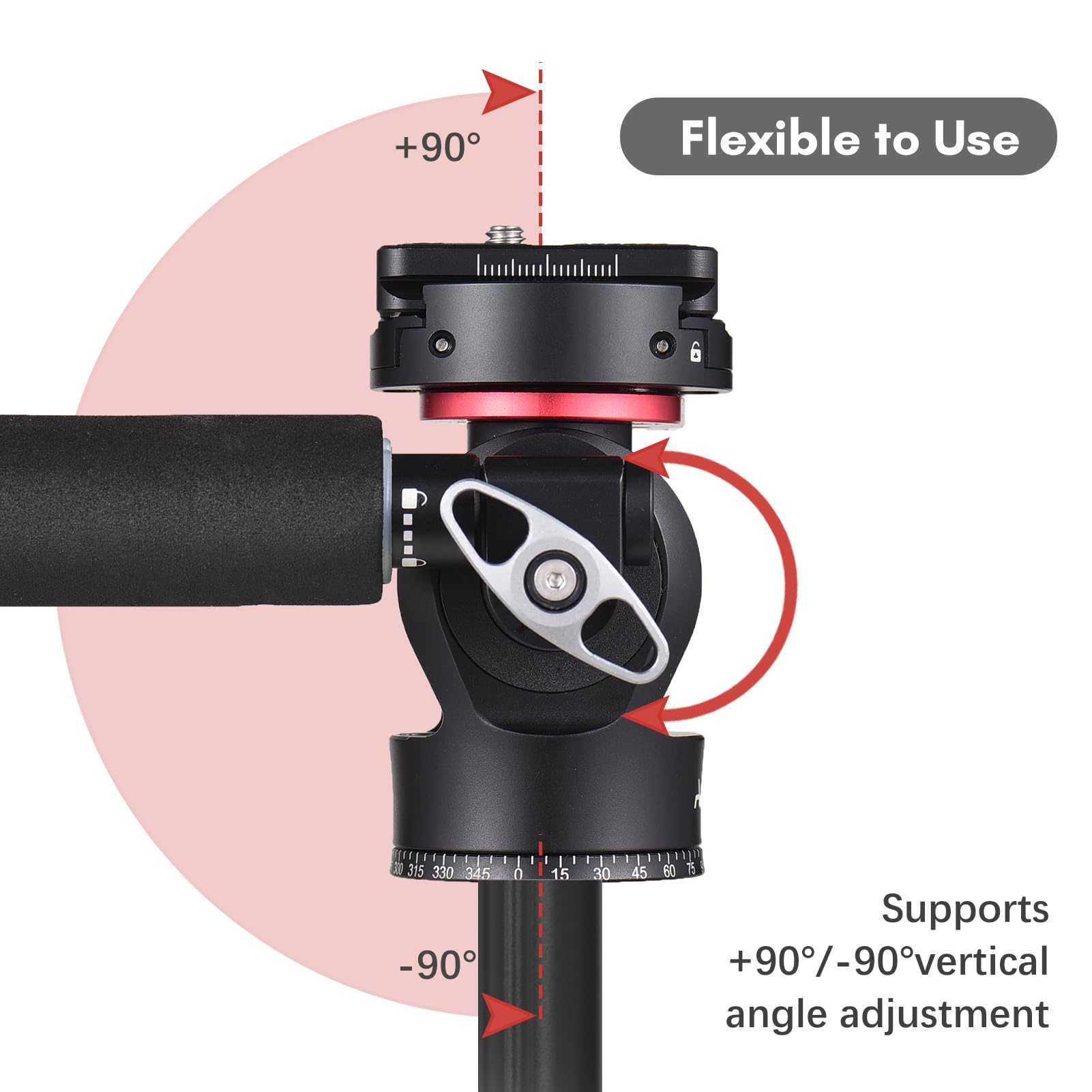 Andoer Professional Aluminum Alloy Fluid Video Tripod Head with Quick Release Plate - Smooth Pan & Tilt Motion for DSLR Cameras, Camcorders, Telescopes (10kg/22lbs Load Capacity) - Perfect for Vlogging, Live Streaming, and Outdoor Photography