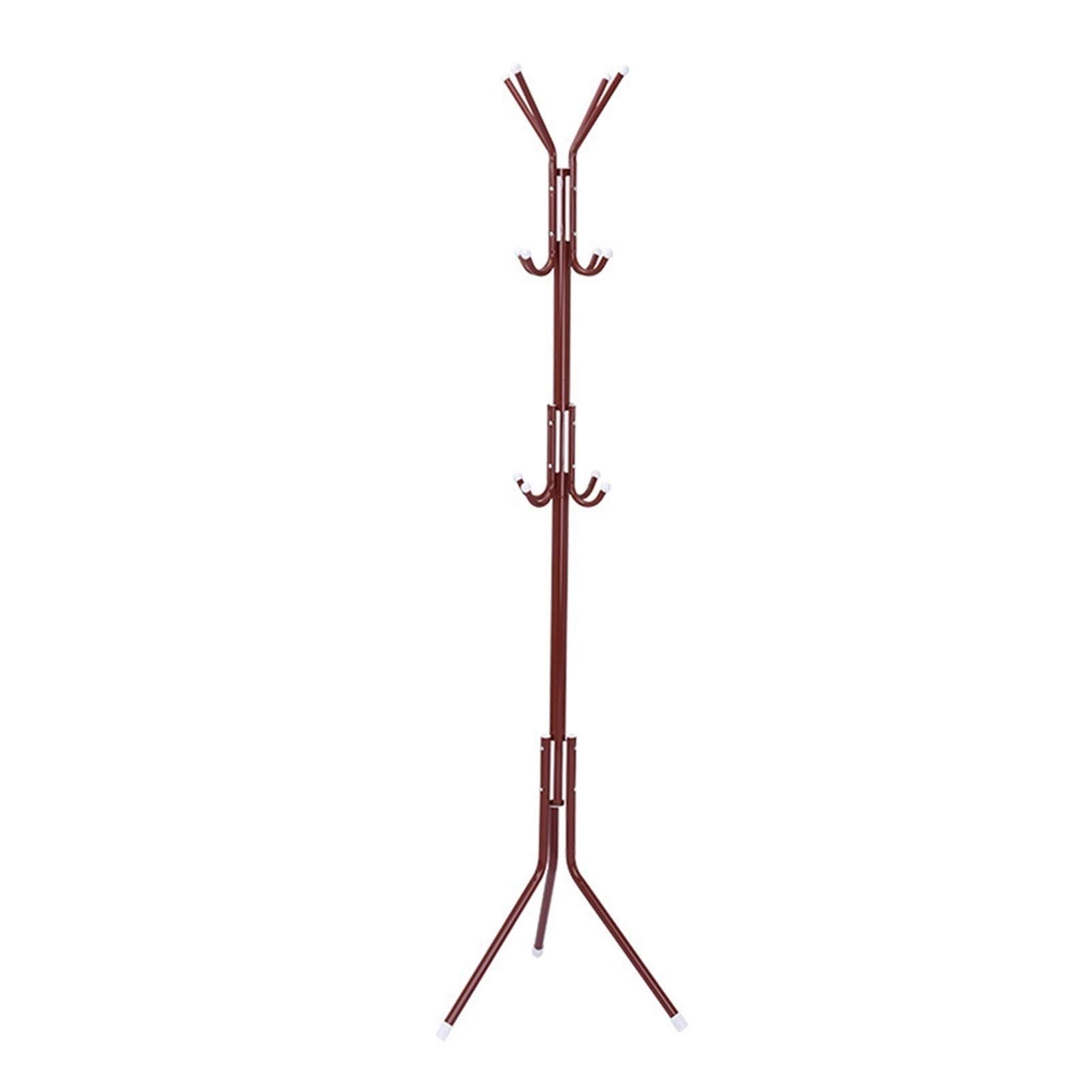 LICHUAN 175cm Floor Coat Rack with 12 Hooks - Sturdy Clothes Stand for Jackets, Umbrellas & Accessories - Freestanding Garment Rack for Bedroom, Entryway & Office Decor (Brown)
