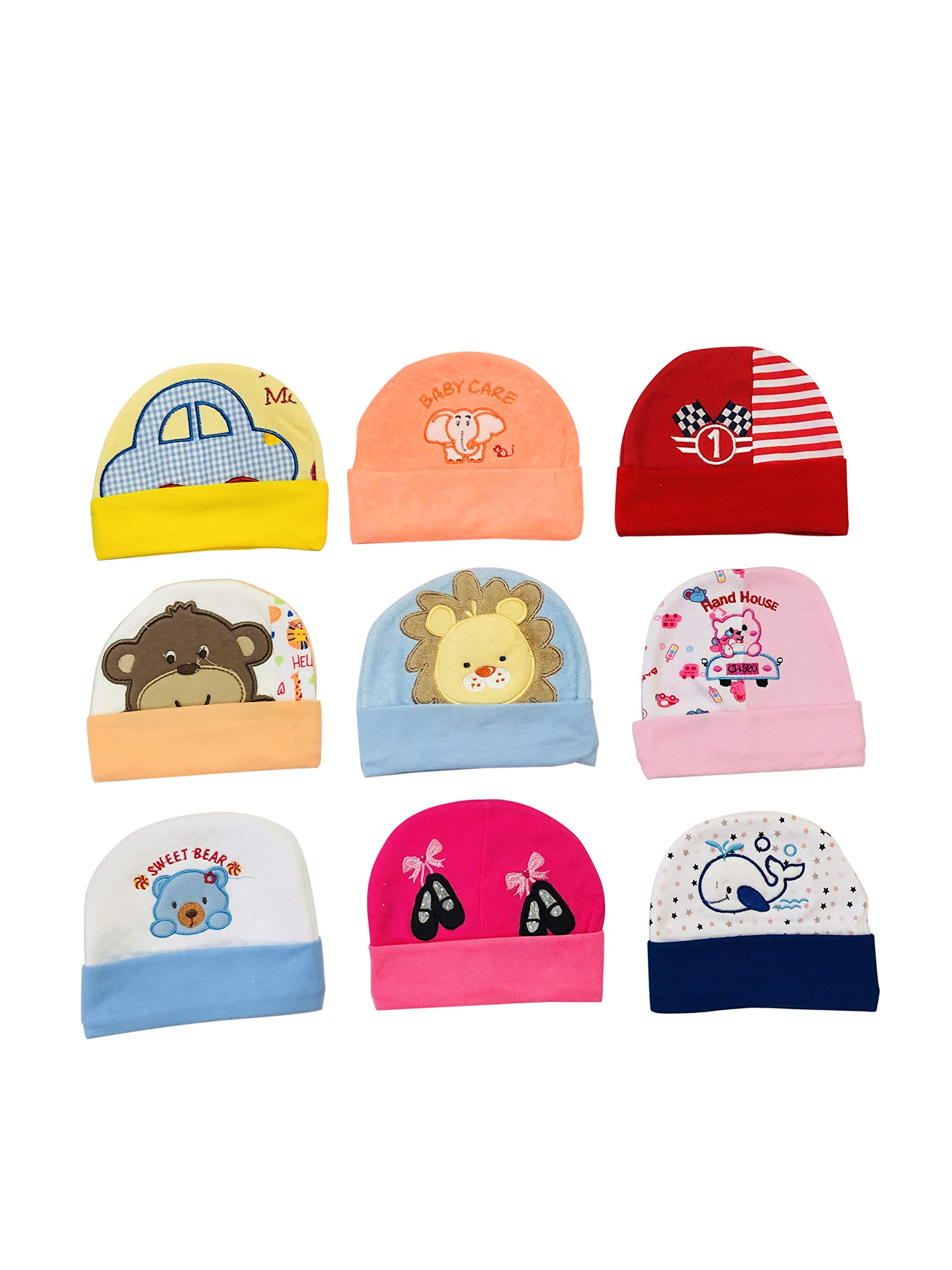 Freshfoot Adorable Newborn Baby Socks & Hat Set - Soft Cotton 0-12 Months for Boys & Girls - Perfect for Hospital, Photo Shoots & Everyday Wear