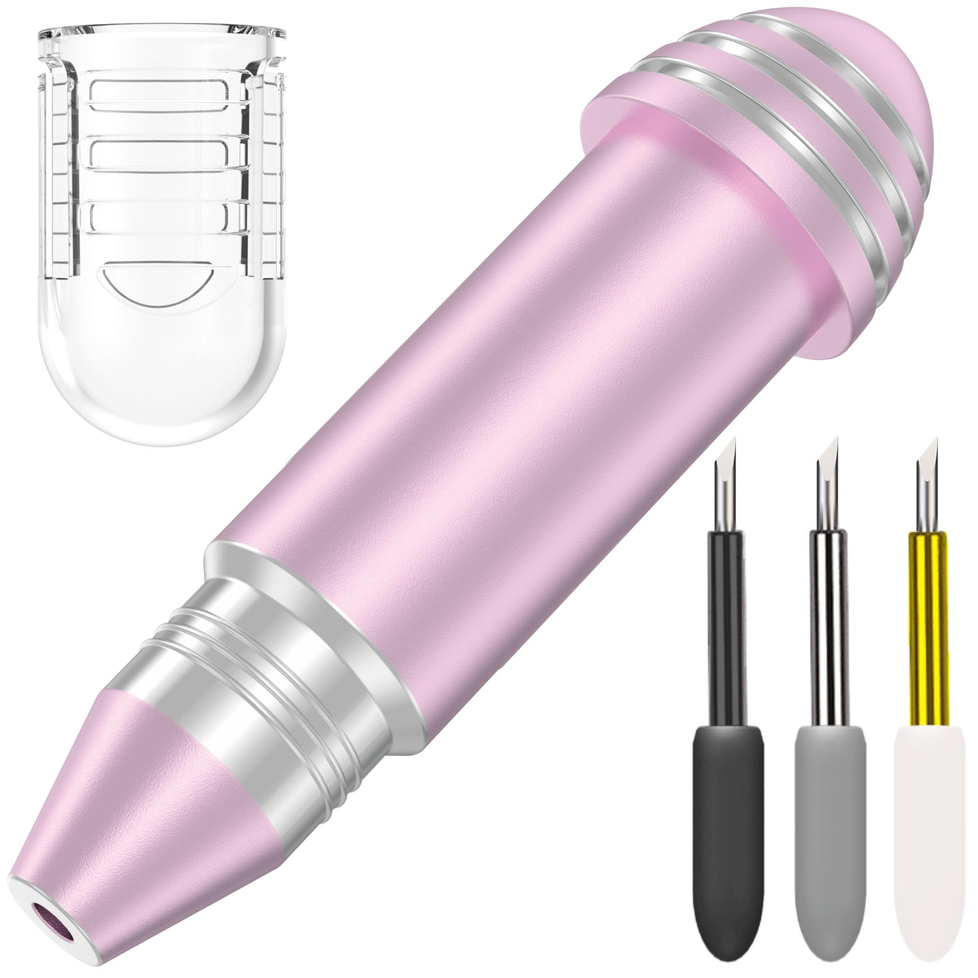 Premium Cricut Blades Set - Deep-Point, Bonded-Fabric & Fine-Point Cutting Blades with Housing | Compatible with Cricut Maker, Maker 3, Explore Series | Perfect for DIY Crafts, Vinyl Cutting & Fabric Projects (Pink)