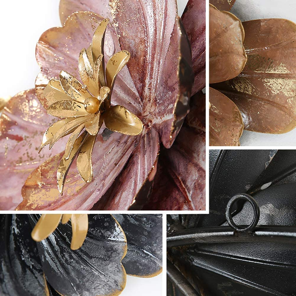 3D Metal Flower Wall Art Decor - Modern 3D Dimensional Floral Wall Sculpture for Home & Office - Indoor Living Room Decoration - 49x125cm Elegant Wall Ornament - Perfect for Bedroom, Living Room & Office Spaces