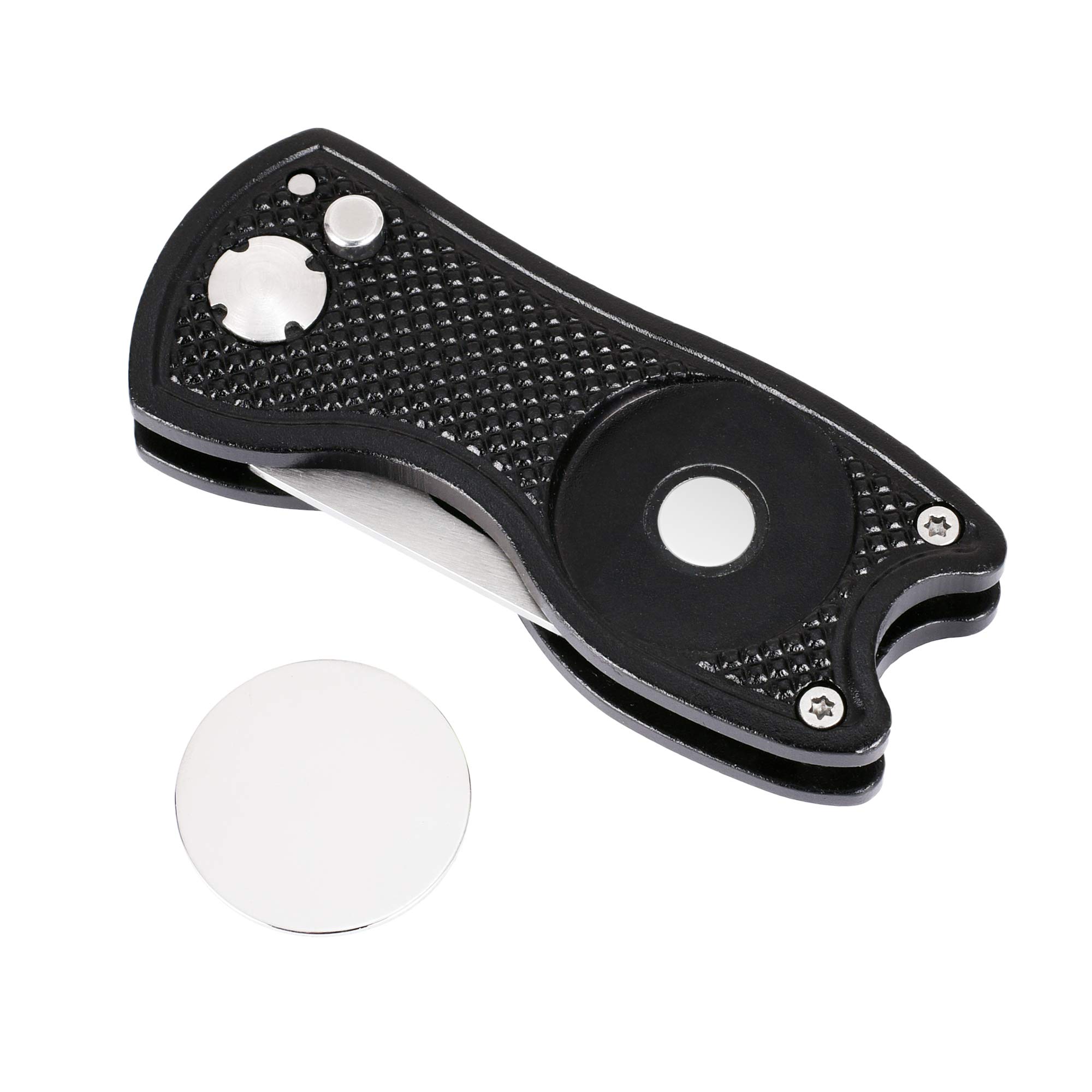 Premium All-Metal Golf Divot Repair Tool with Pop-Up Button & Magnetic Ball Marker - Foldable Design for Easy Storage (2/4/6 Pack) | Perfect for Golf Course, Practice Range & Tournament Play
