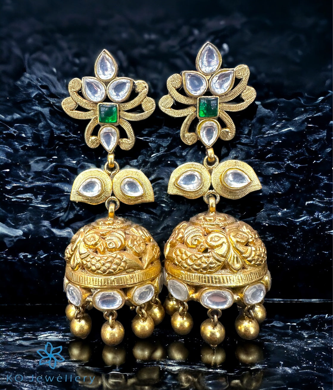 Exquisite Silver Kundan Jhumka Earrings for Bridal Wear | Traditional Indian Jewelry for Weddings & Special Occasions | Perfect for Brides, Sangeet & Mehendi Ceremonies