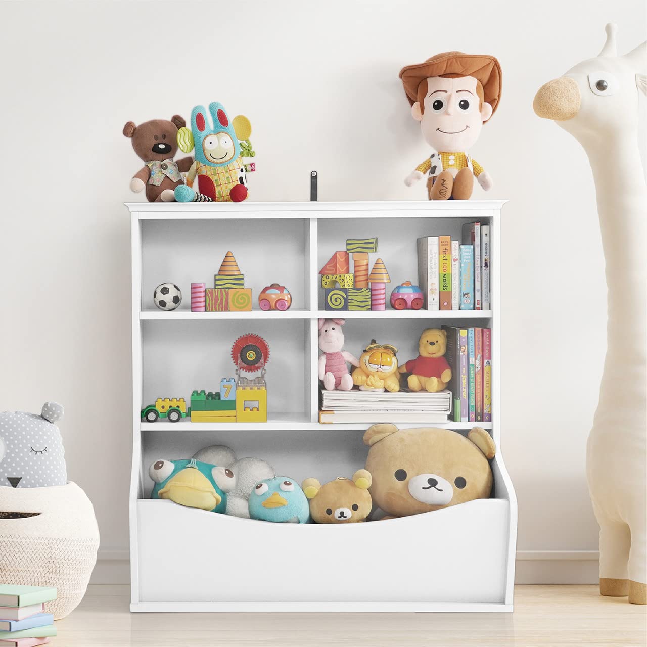 CAPHAUS Kids' Storage Organizer - 6-Cube Open Shelf Bookcase for Toys, Books & Clothes | Nursery, Playroom & Closet Organization Solution | Durable Multifunctional Storage Cabinet for Home & Classroom Use