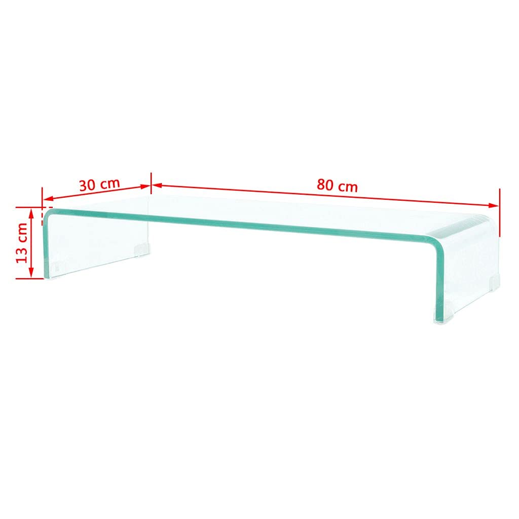 Clear Glass TV Stand & Monitor Riser - 31.5