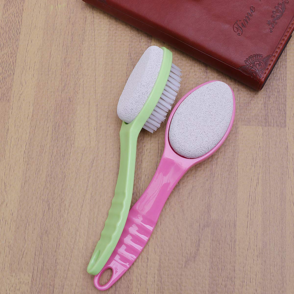2 Pack Exfoliating Foot Brush & Body Scrubber - Dead Skin Remover for Heels, Calluses & Hard Skin - Pedicure Tool for Smooth Feet - Perfect for Home Spa, Bath & Shower Use