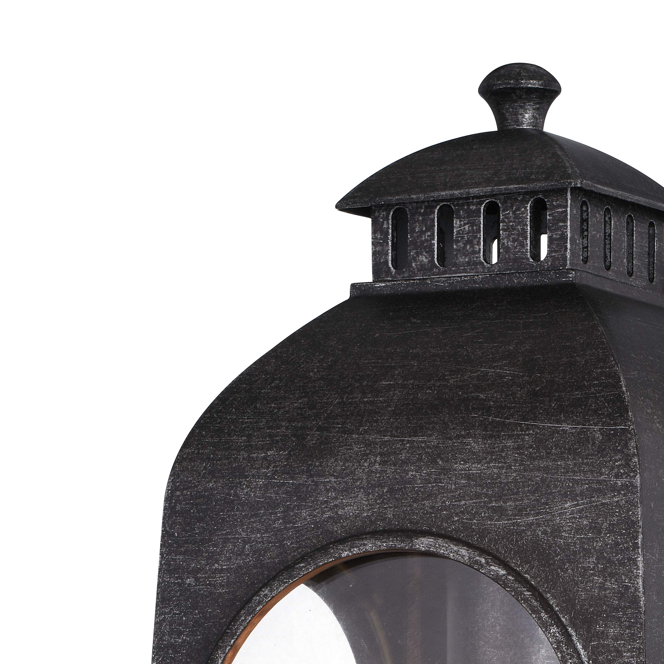 VAXCEL Pilsen 6.5-inch Charcoal Black Outdoor Wall Lantern with Dusk to Dawn Photocell Sensor - 1-Light Exterior Wall Sconce with Clear Glass Panels for Porch, Patio, Garden and Entryway Lighting