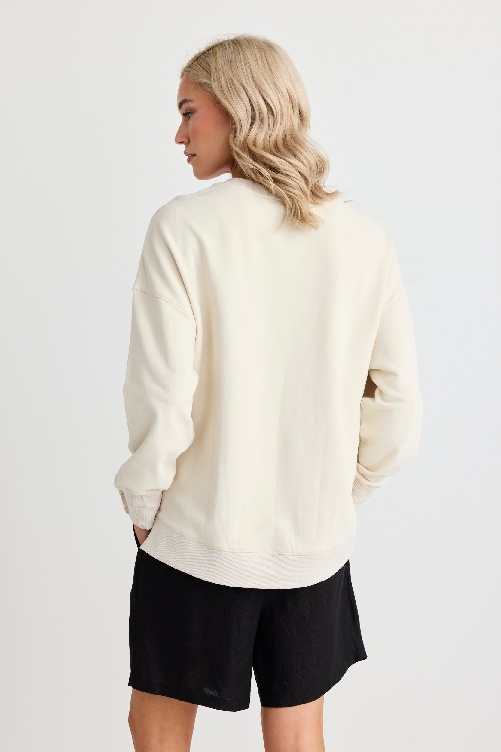 Halcyon Cream Relaxed Sweatshirt - Soft Casual Pullover for Women & Men | Perfect for Lounge Wear, Weekend Outings & Cozy Evenings