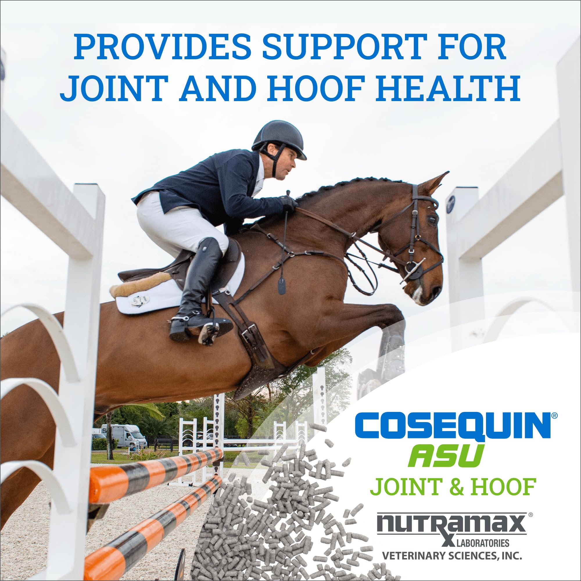 Nutramax Laboratories Cosequin ASU Joint & Hoof Pellets - Glucosamine, Chondroitin, MSM & Biotin Supplement for Horse Joint Health (1200g) - Supports Mobility & Hoof Strength for Active & Senior Horses