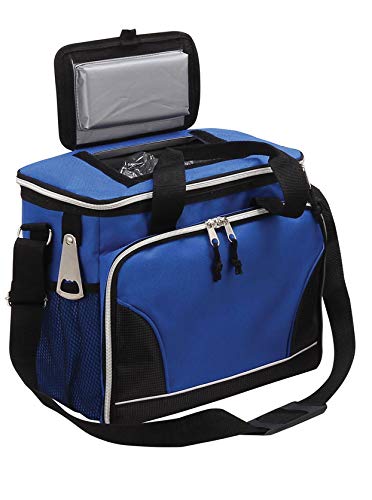 Preferred Nation P7336.Blue 24 Pack Insulated Cooler with Removable Tray - Portable Beer & Beverage Cooler for Picnics, Camping, Beach & Tailgating Parties