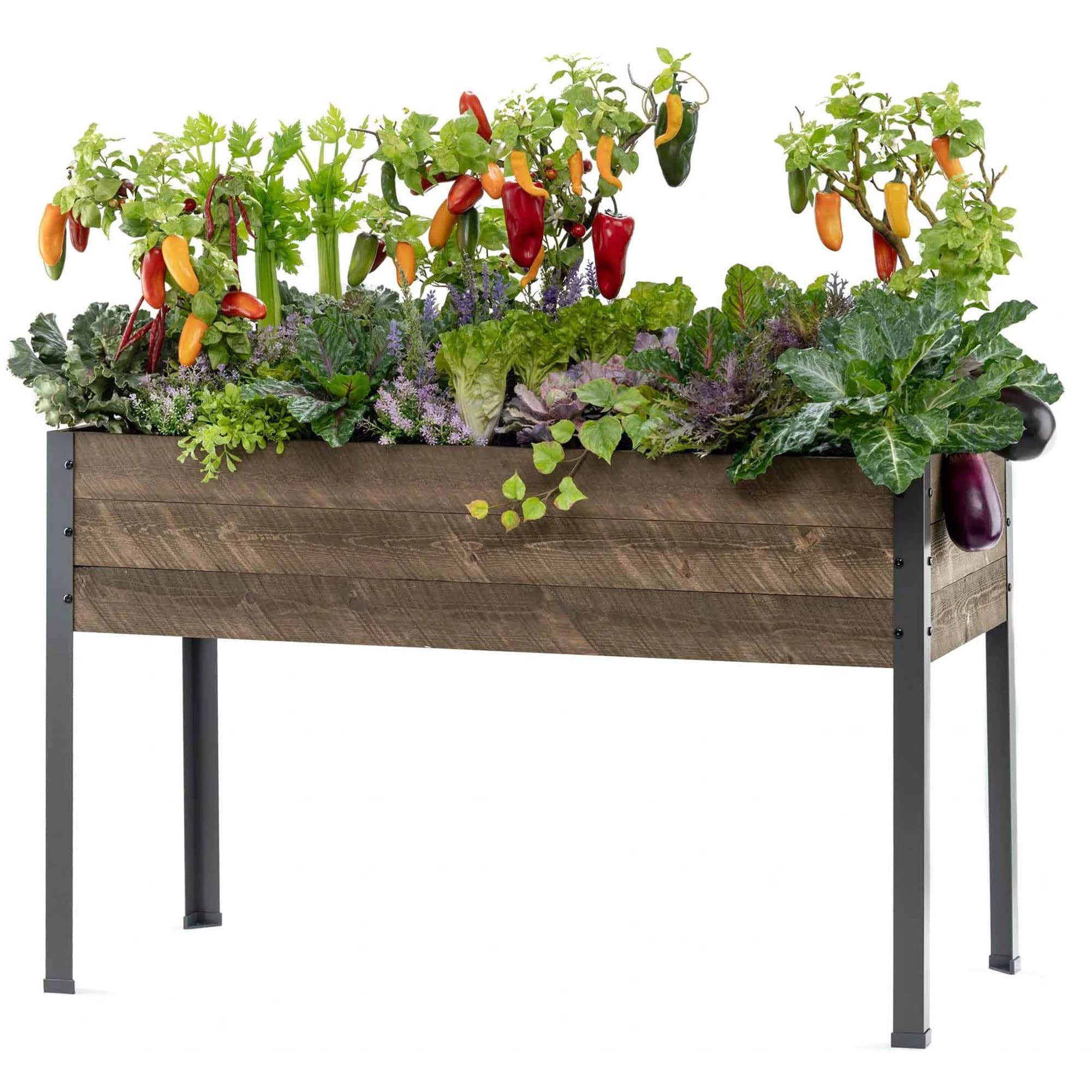 Premium CedarCraft Elevated Spruce Planter Box with Greenhouse Cover - 21