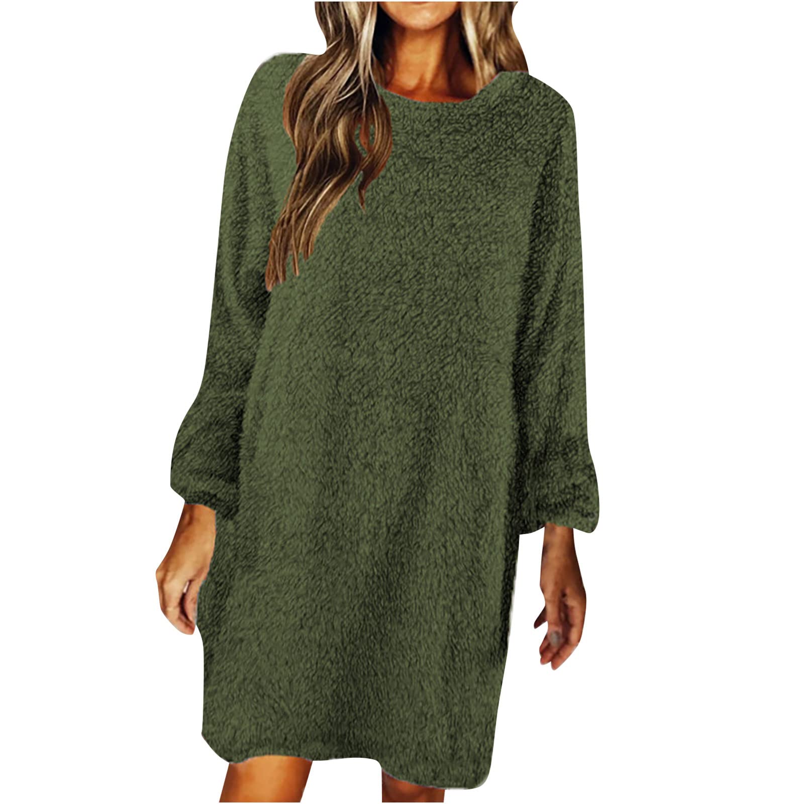 Women's Casual Long Sleeve Tunic Sweater Dress for Fall | Loose Knit Jumper Top to Wear with Leggings | Perfect for Autumn Layering, Office Wear & Weekend Outfits
