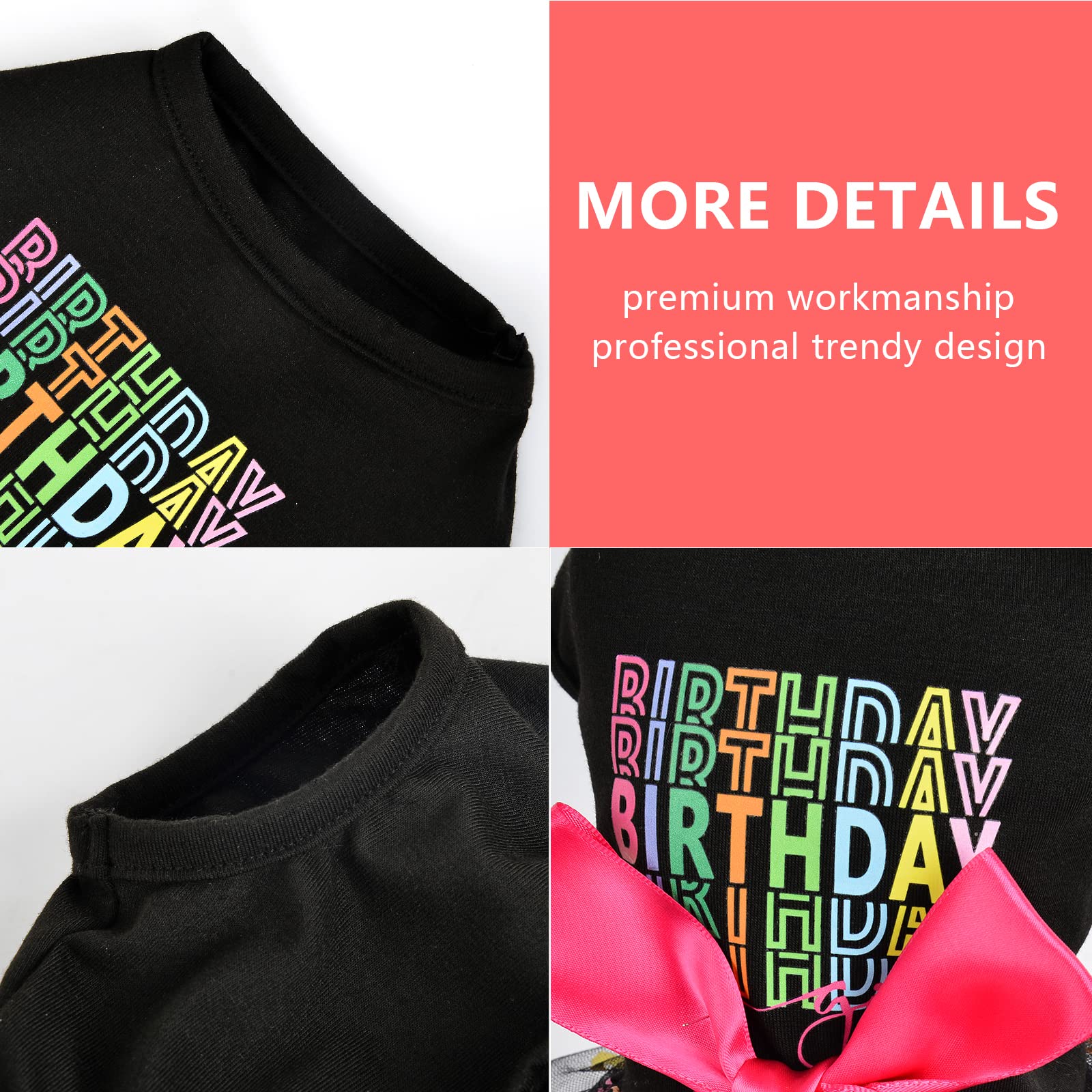 Small Dog Dresses for Girls - Mesh Summer Puppy Outfit for Yorkie & Chihuahua | Teacup Dog Clothes & Cat Princess Dress | Birthday Shirt & Apparel in XS Black | Perfect for Pet Parties & Special Occasions