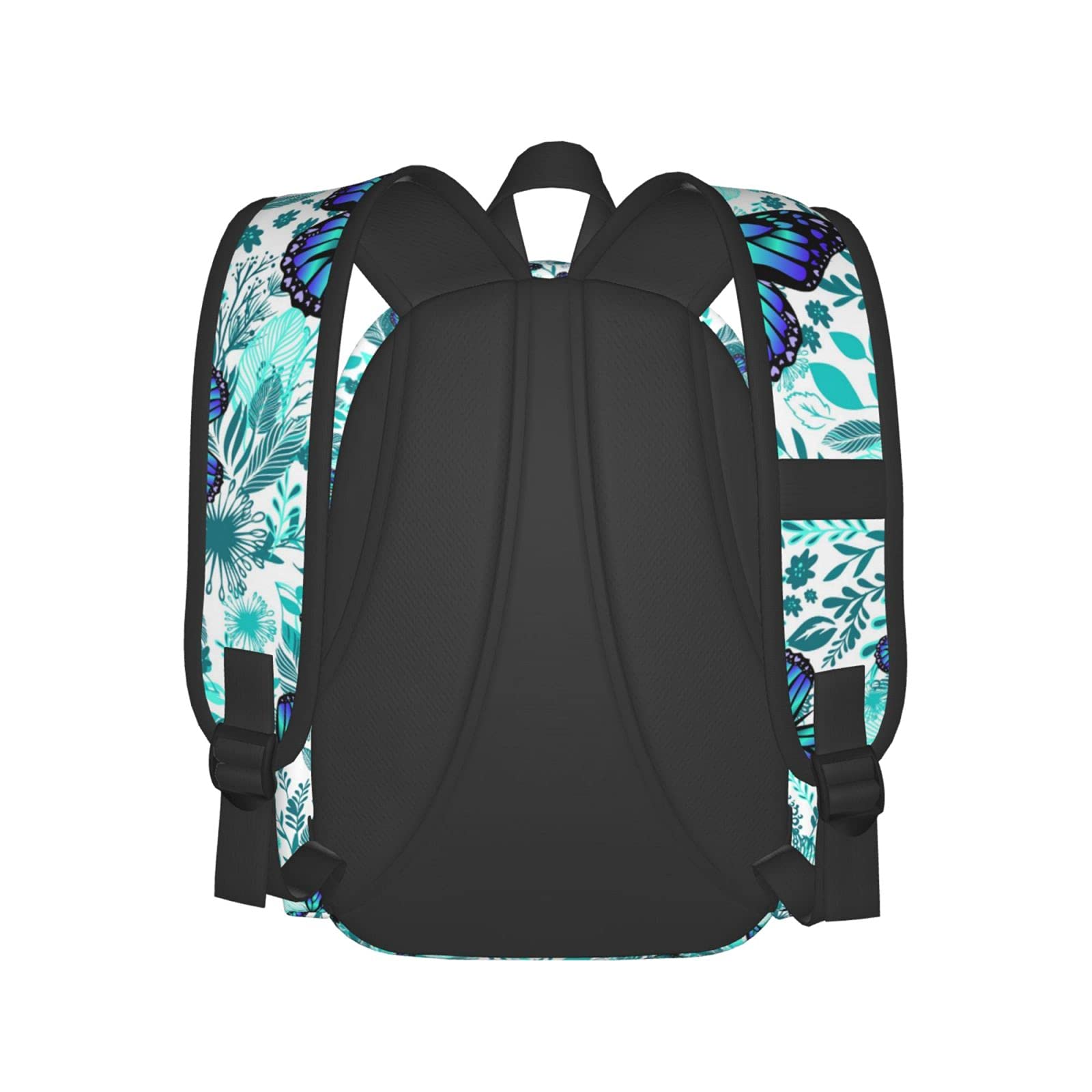 **Delerain 17 Inch Blue Floral Butterflies Laptop Backpack - Lightweight School Bookbag & Travel Daypack for Women & Men - Perfect for College, Work, Camping, Hiking, Beach & Outdoor Adventures**