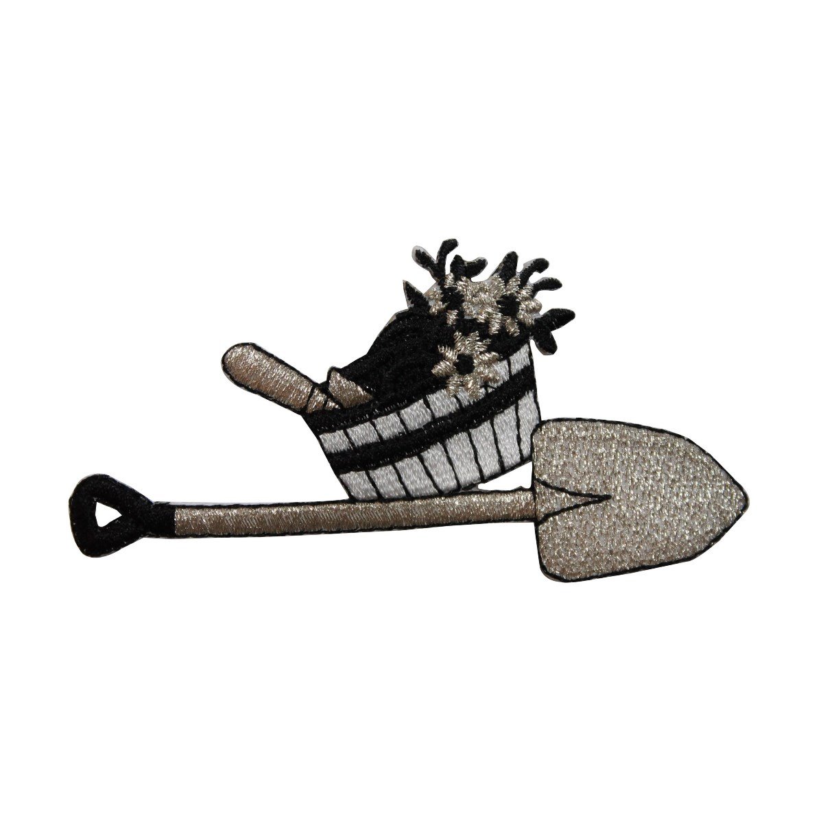 ID 7093 Flower Basket Embroidered Iron-On Patch for Gardening Hats, Jackets & DIY Crafts – Perfect for Outdoor Enthusiasts & Home Decor