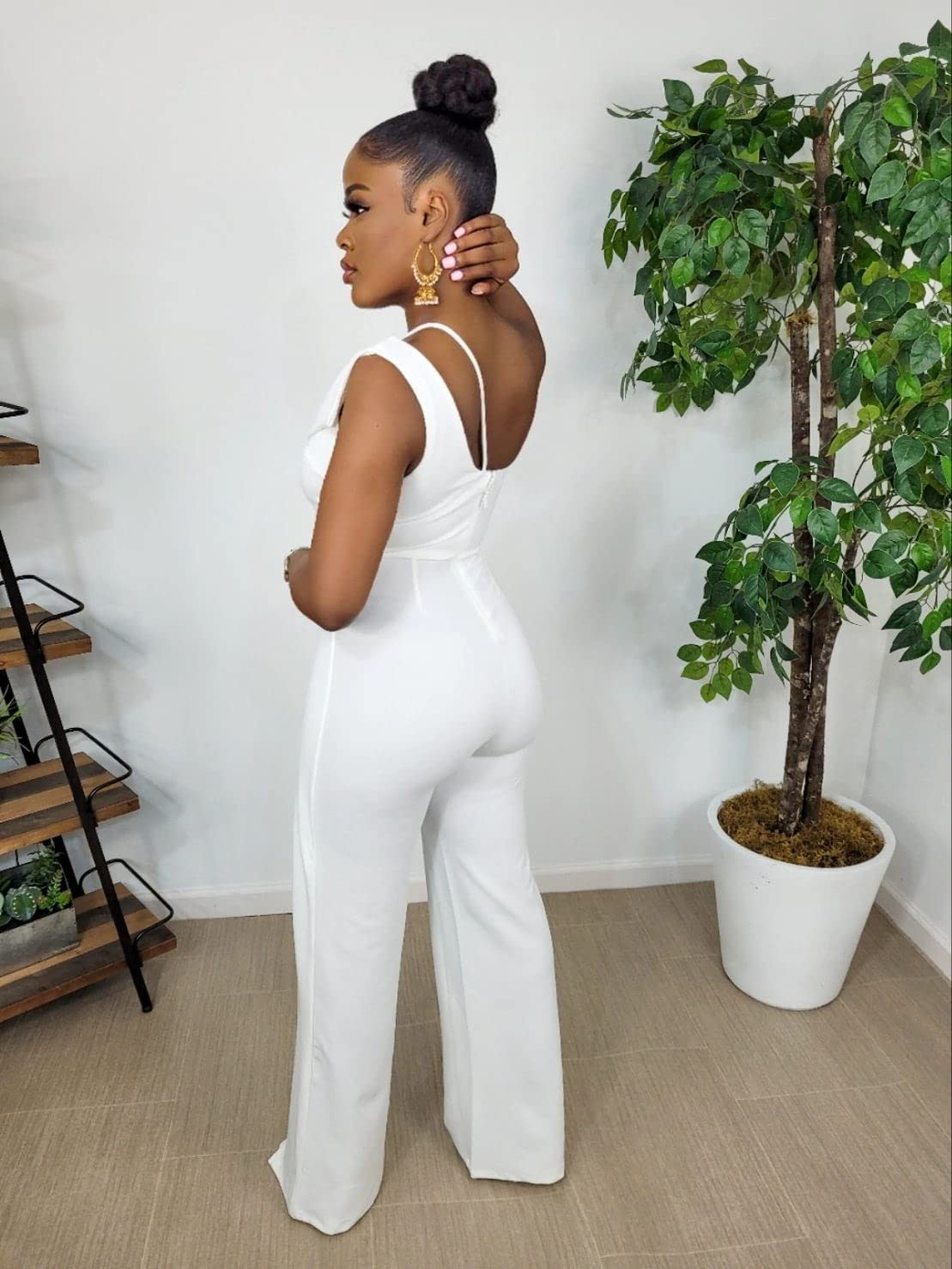 Sexy One Shoulder Wide Leg Jumpsuit for Women - Cut Out Design Romper Overall Outfit | Perfect for Summer Parties, Beach Vacations & Night Out