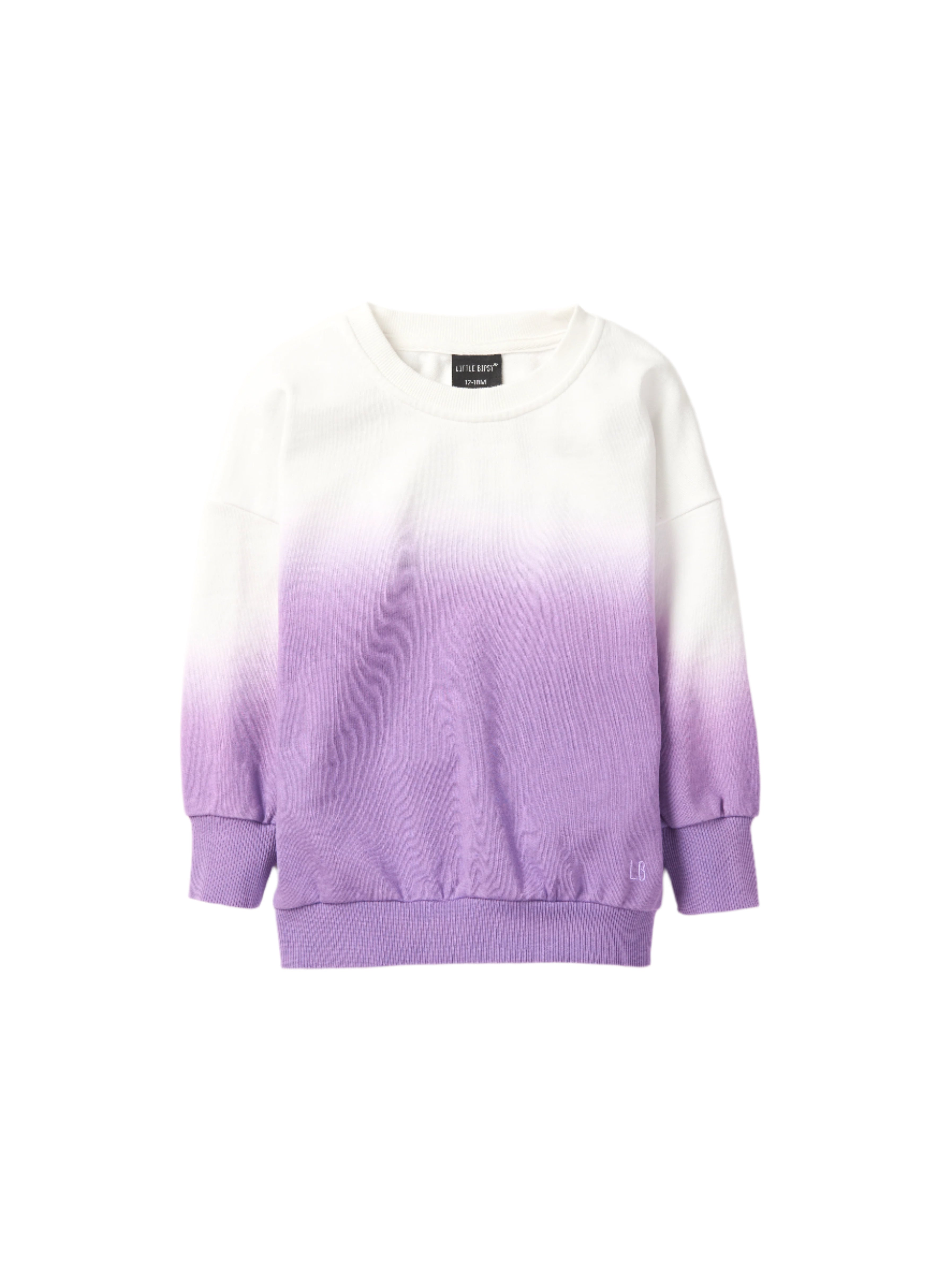 Ombre Lightweight Crewneck Sweatshirt for Women - Soft Purple Gradient Pullover, Comfortable Casual Wear for Everyday Outfits, Lounge & Street Style