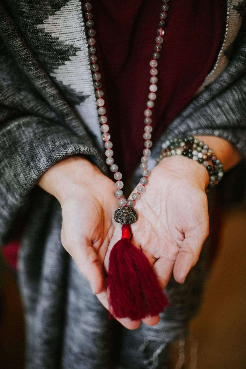 Ground Your Spirit Mala Beads - Authentic Buddhist Meditation Necklace for Yoga, Mindfulness & Spiritual Healing | Perfect for Meditation, Prayer & Daily Wear