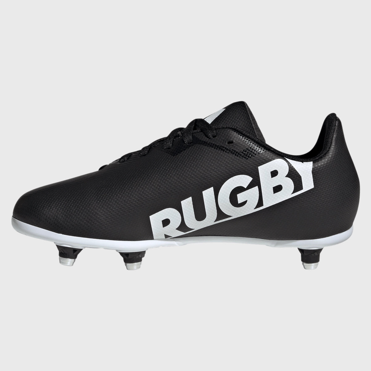 Adidas Junior SG Rugby Boots for Kids - Black Soccer Cleats for Firm Ground - Perfect for Youth Rugby, Soccer, and Football Training