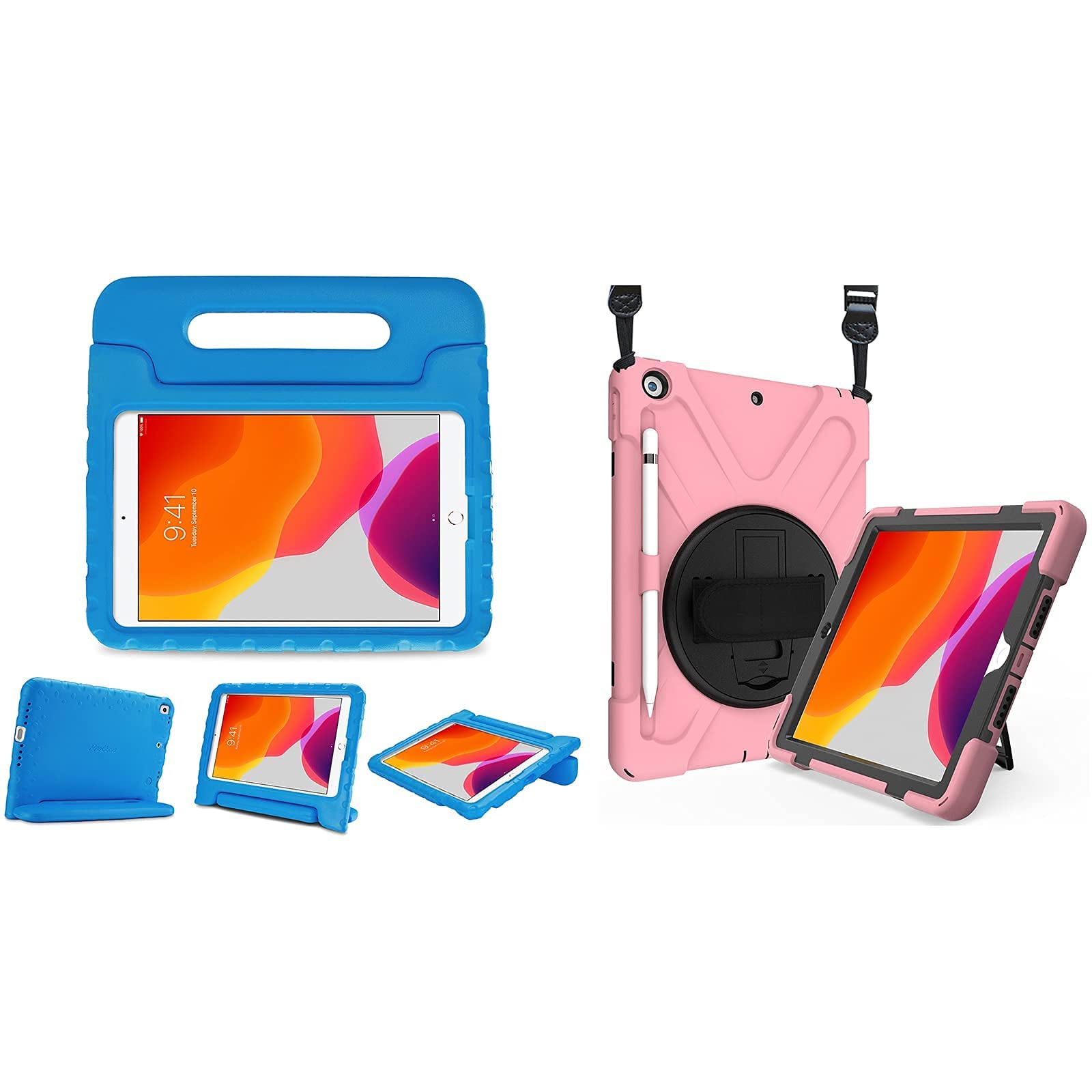 ProCase Kids Shockproof iPad Case for iPad 10.2 (8th/7th Gen 2020/2019) & iPad Air 10.5 (2019) & iPad Pro 10.5 - Durable Protective Cover with Stand | Perfect for School, Travel & Home Learning