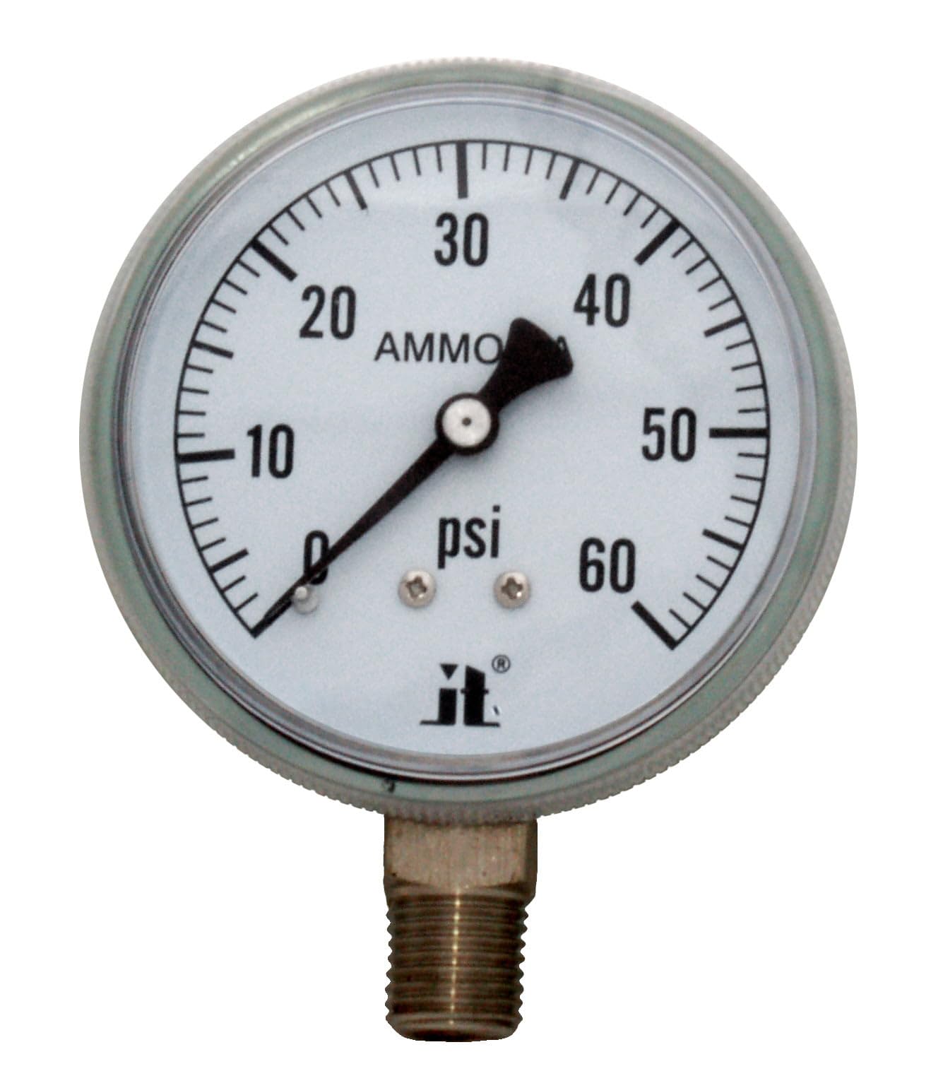 Zenport APG60 Zen-Tek Ammonia Gas Pressure Gauge - 60 PSI, 10-Pack - Ideal for HVAC, Refrigeration & Industrial Gas Monitoring Systems