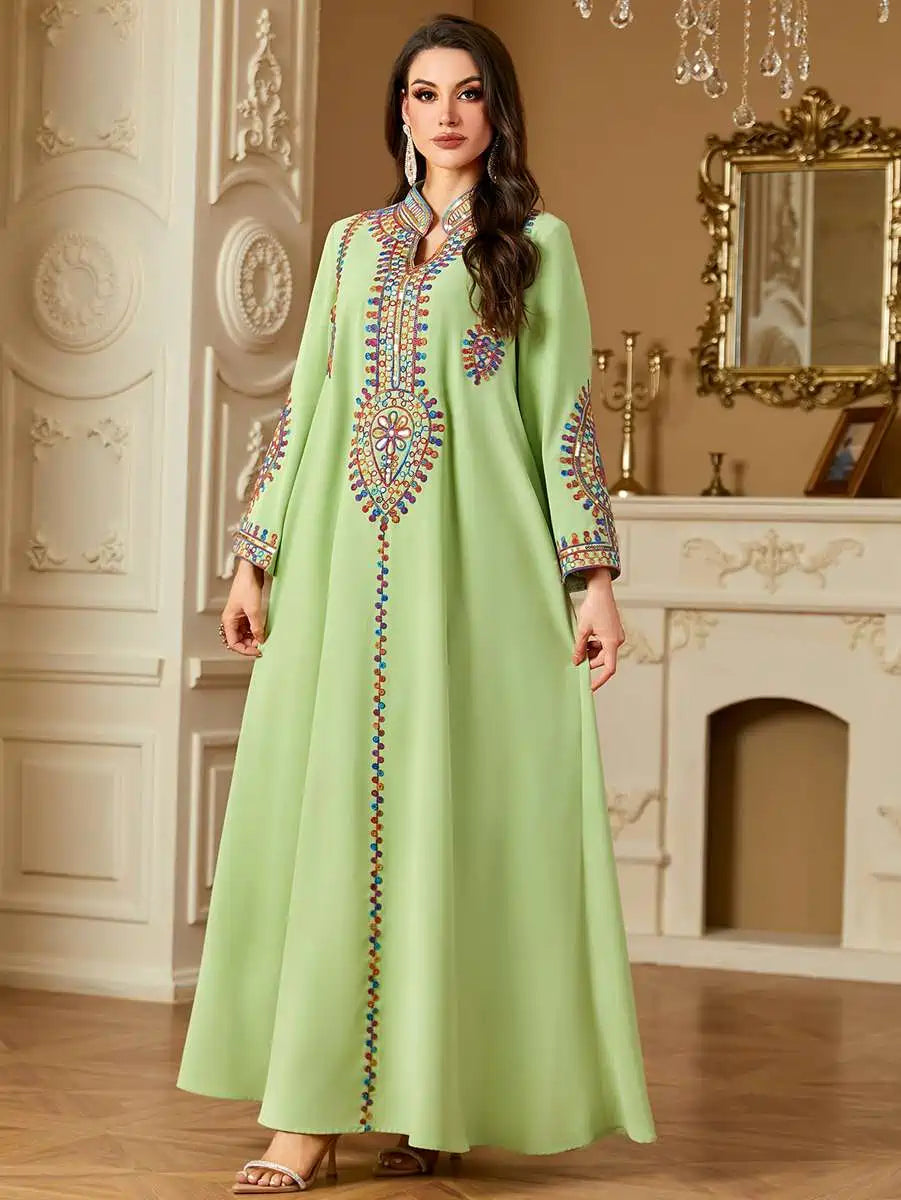 Elegant Eid Dress for Women - Embroidered Caftan Kaftan Dress #254219 | Perfect for Eid Celebrations, Weddings & Special Occasions