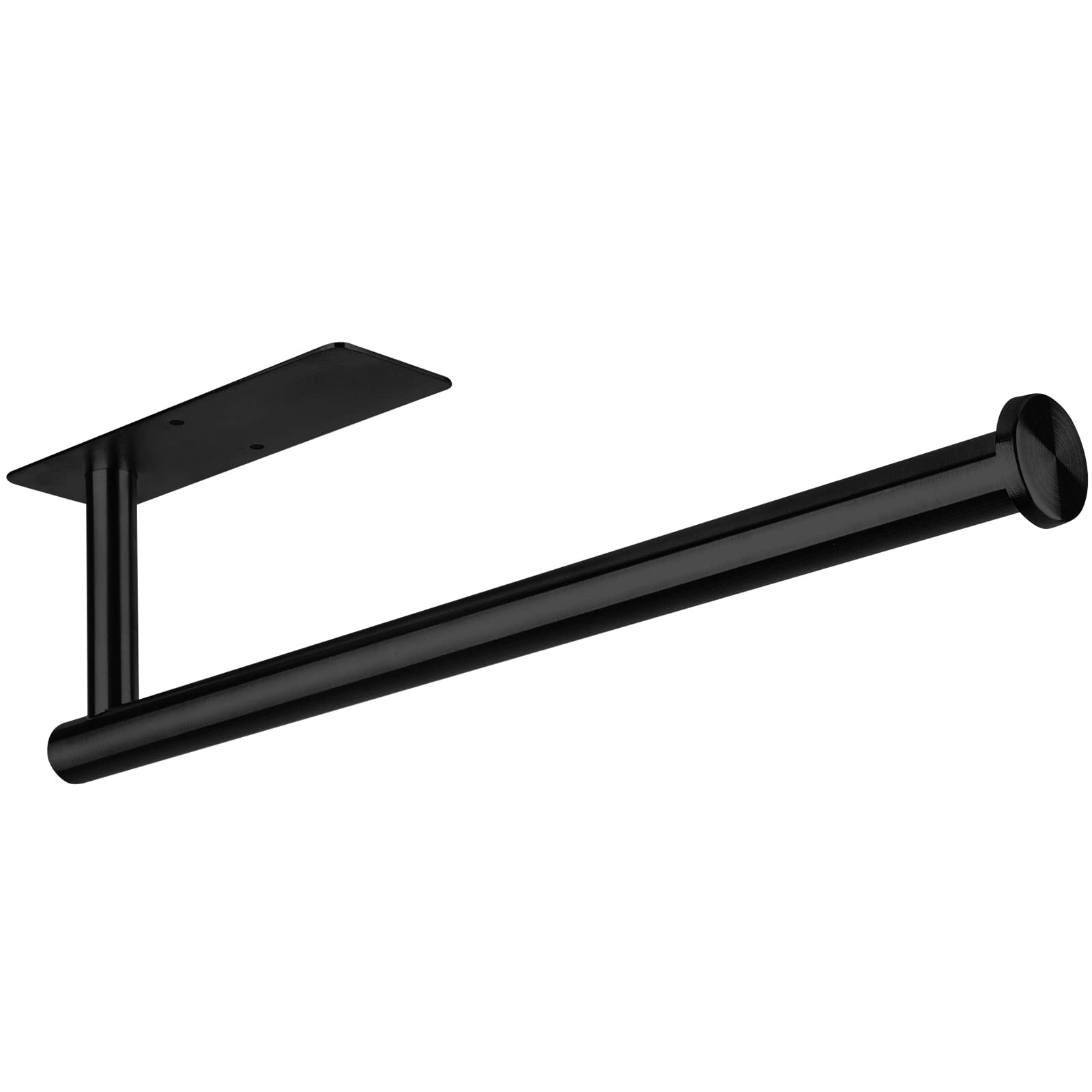 Stainless Steel Wall Mounted Tissue Holder - 13 Inch Self-Adhesive Toilet Paper Dispenser with Screws for Vertical or Horizontal Installation (Black) | Perfect for Bathroom, Kitchen, Office & RV Organization