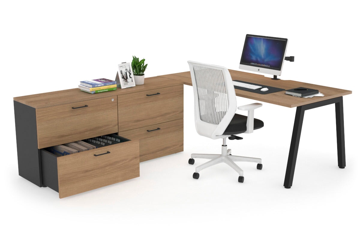 Quadro A Executive Office Chair - Black Frame with Cable Scallop [1800L x 800W] - Perfect for Home Office, Conference Rooms & Executive Suites