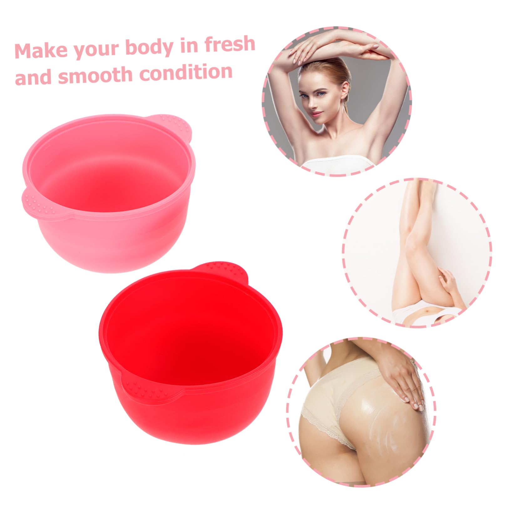 2pcs Silicone Wax Warmer Bowl for Hair Removal - Folding Wax Melting Pot with Lid, Depilatory Waxing Supplies for Salon & Home Use - Perfect for Eyebrows, Legs, Bikini Line & Body Waxing