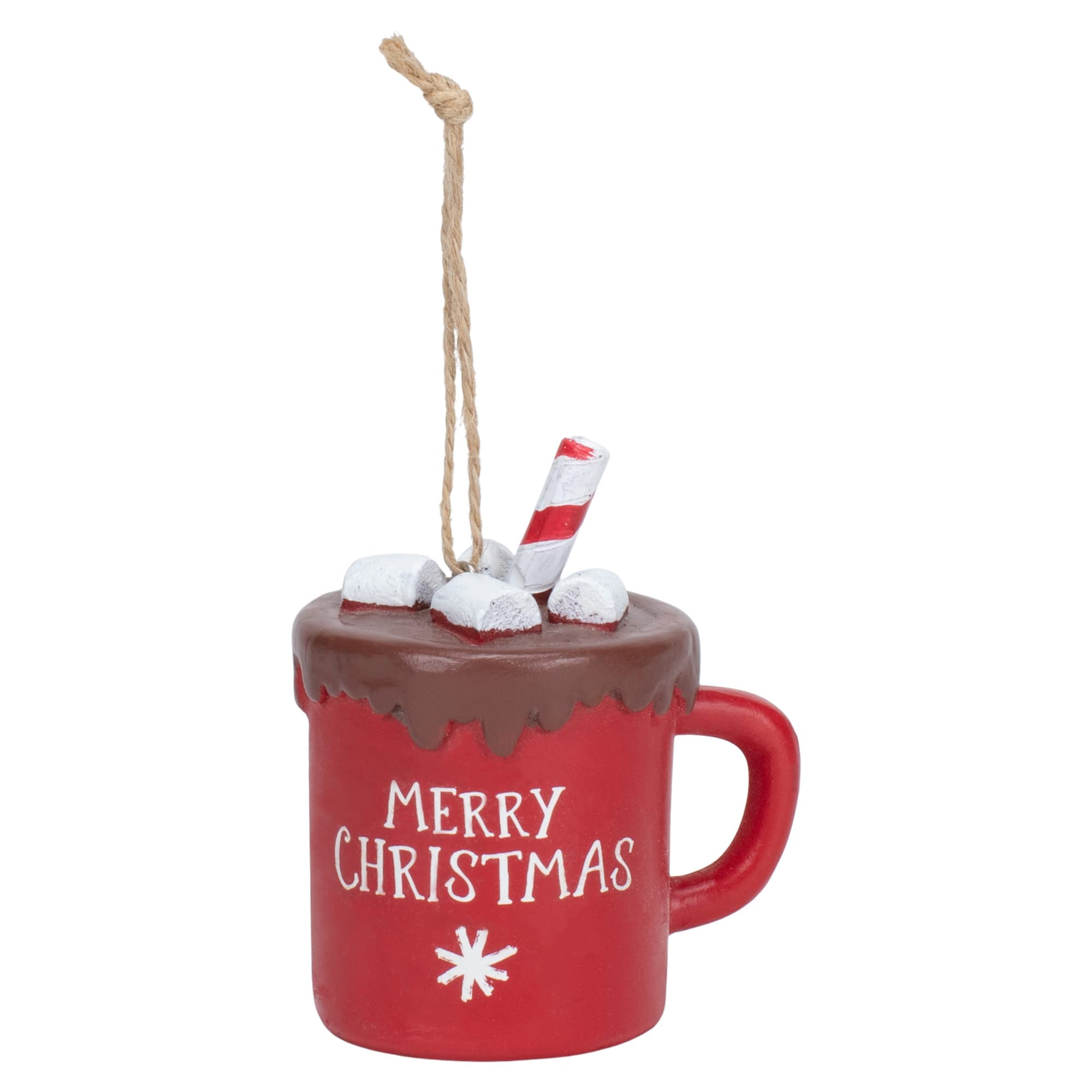 Midwest-CBK Christmas Hot Cocoa Mug with Marshmallows - Ceramic Holiday Coffee Cup with Festive Ornament - Perfect for Gift Giving, Holiday Parties & Cozy Winter Nights