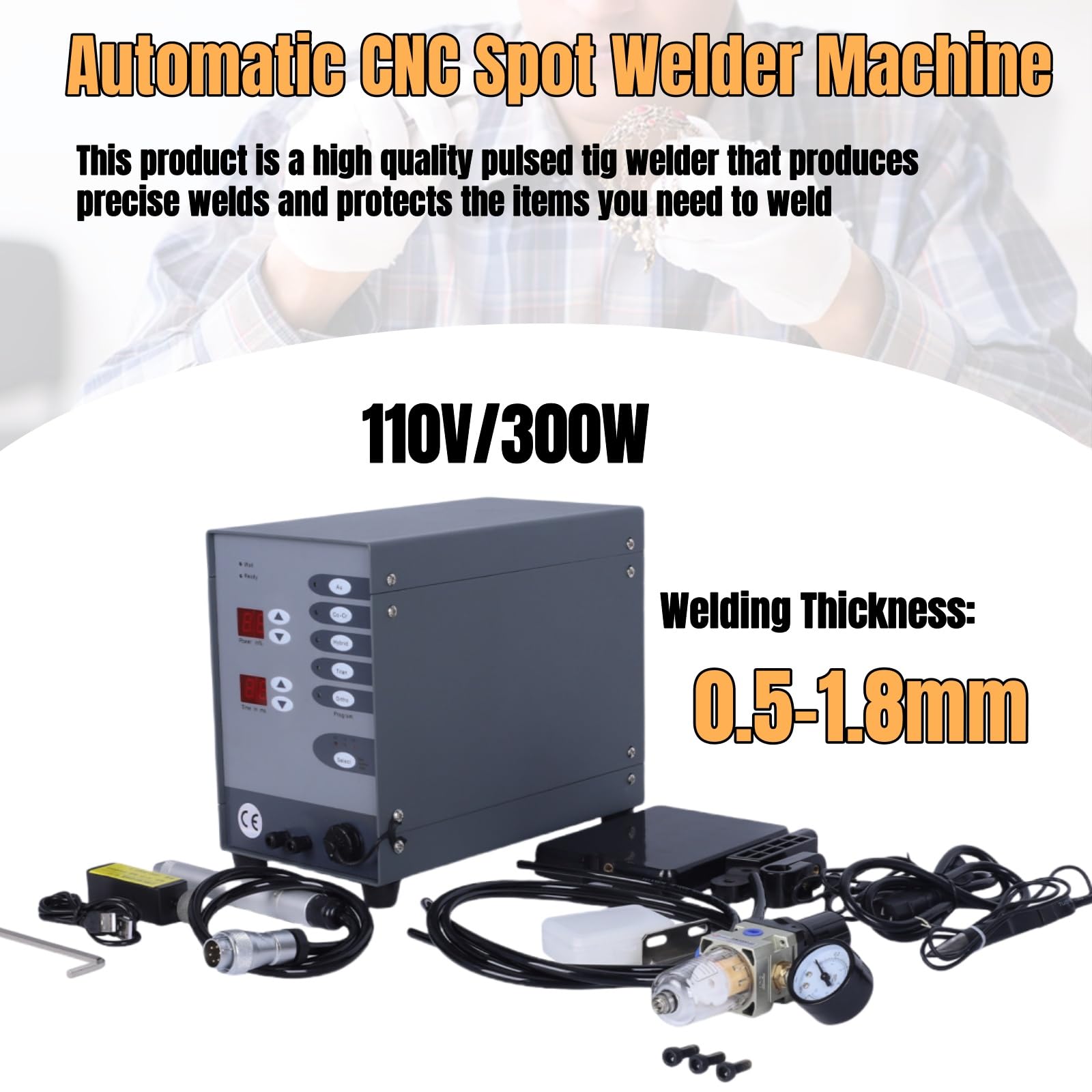 Portable Handheld Laser Spot Welder Machine for Jewelry - 110V 60Hz Automatic Welding Tool for Gold, Silver, Aluminum & Titanium - Perfect for Permanent Jewelry Repair, Custom Design & Small Metal Fabrication